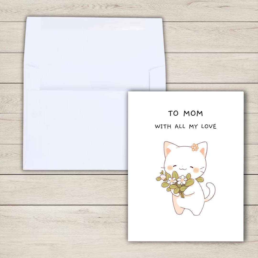 Happy Mother's Day To Cat Lover, Sentimental Mothers Day Card, new mother card Mothers Day, Mum Mothers Day For Her, For Grandma, Nana