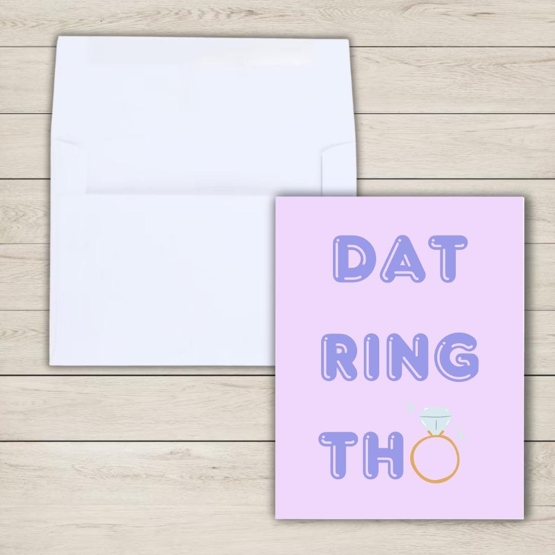 Dat Ring Tho Congrats Engagement Card For Newly Married or Engaged Couple, Wedding Card For Her, Engagement Card For Sister, Cousin