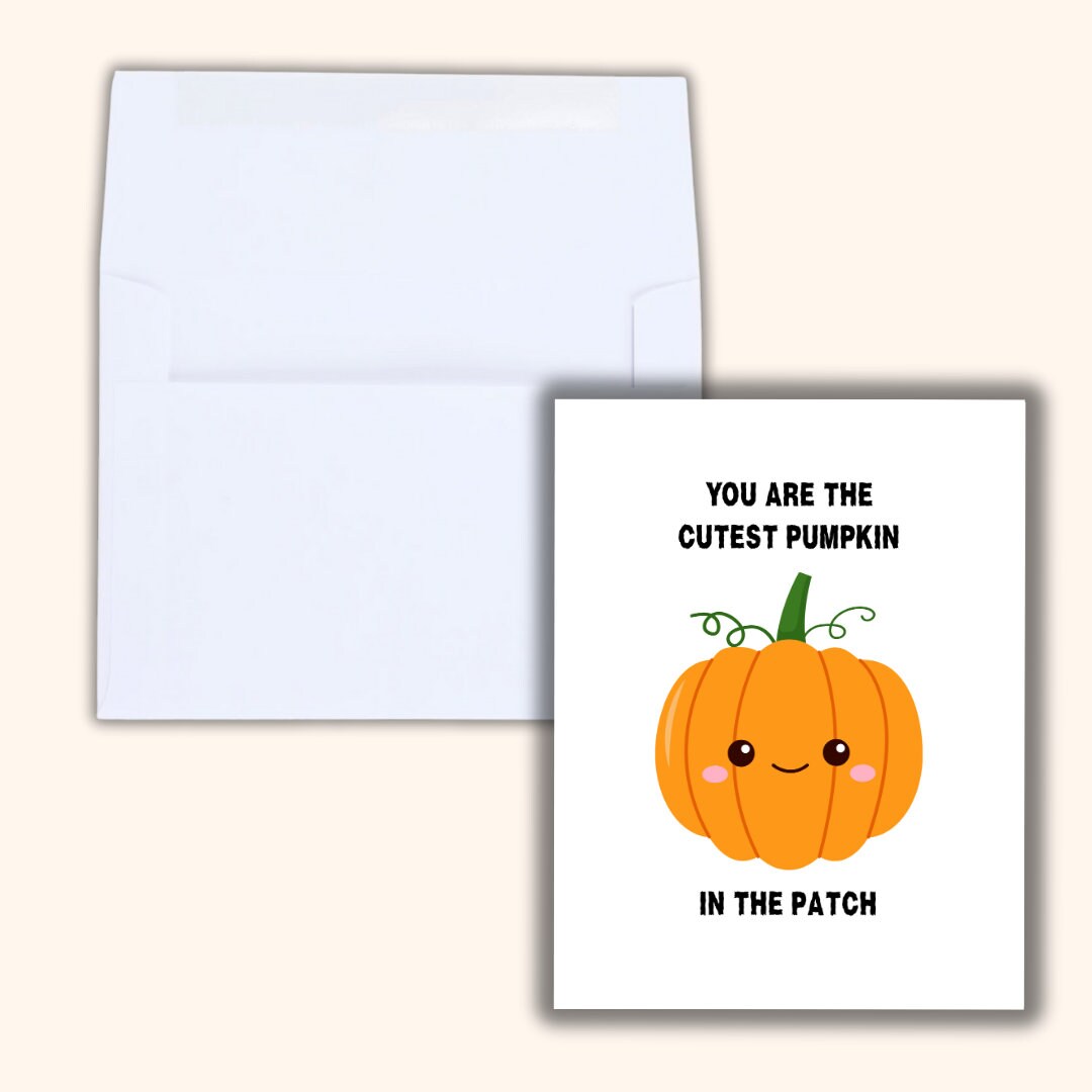 The Cutest Pumpkin | Spooky Love Halloween Card Birthday Card For Husband Wife Boyfriend Girlfriend Couples Partner Funny Birthday Card