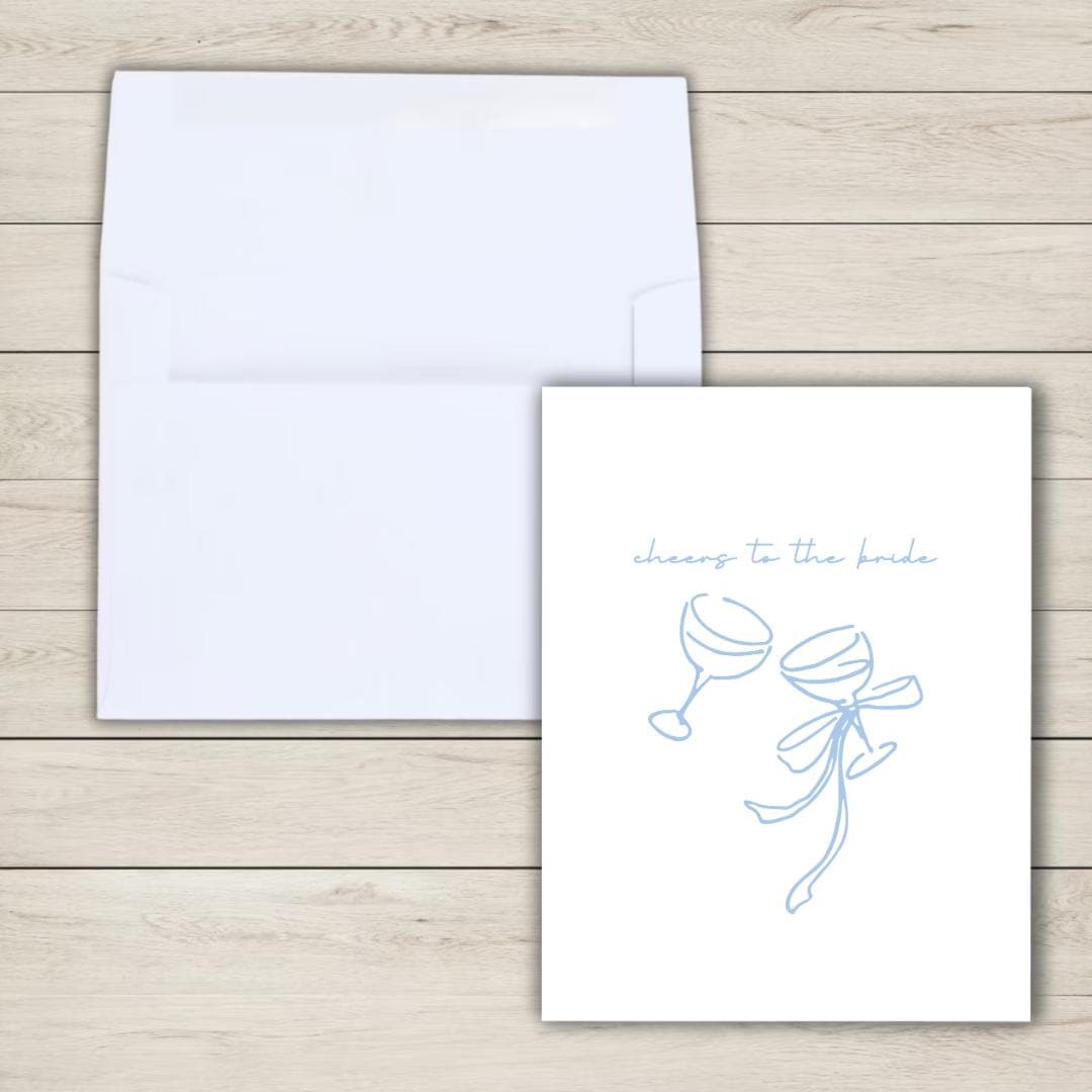 Cheers to the Bride Bridal Shower Card Newly Married or Engaged Couple, Wedding Card For Her, Engagement Card For Sister, Cousin