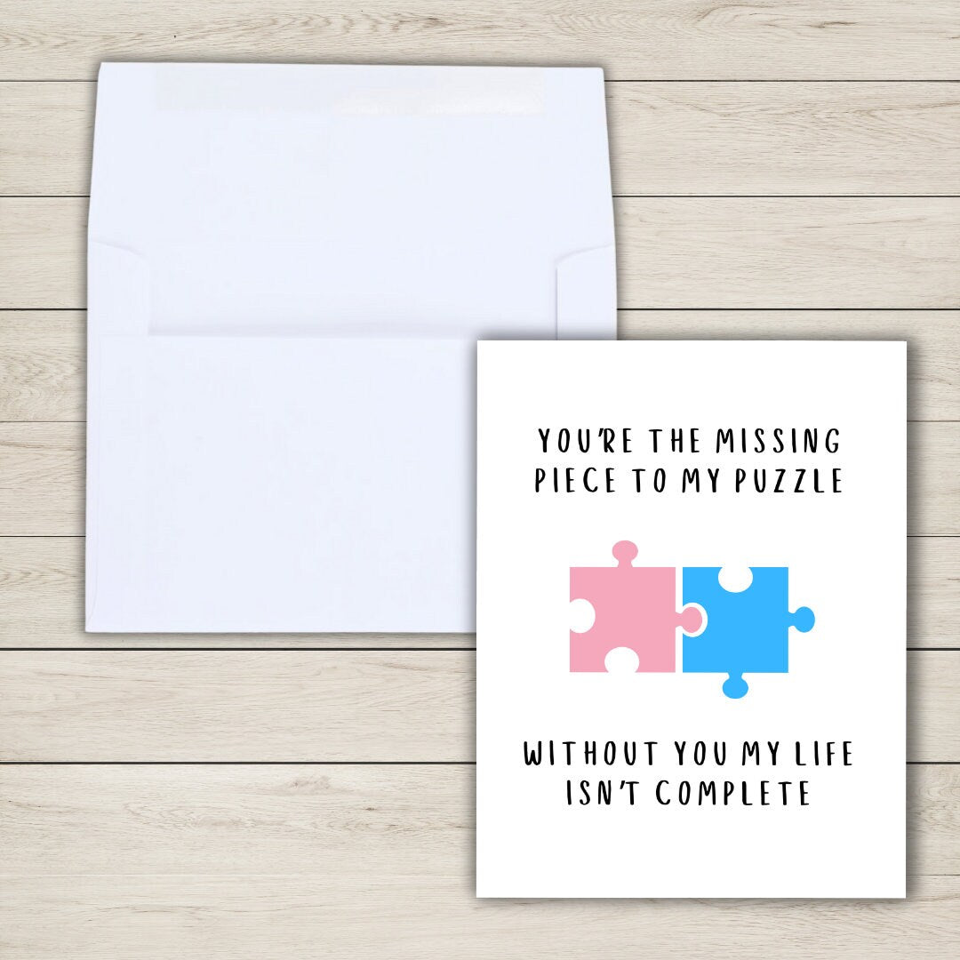 My Missing Puzzle Piece Birthday Card | Heartfelt Card | Funny Birthday Card | Birthday Gift for Wife Husband | Valentines Card For Her Him