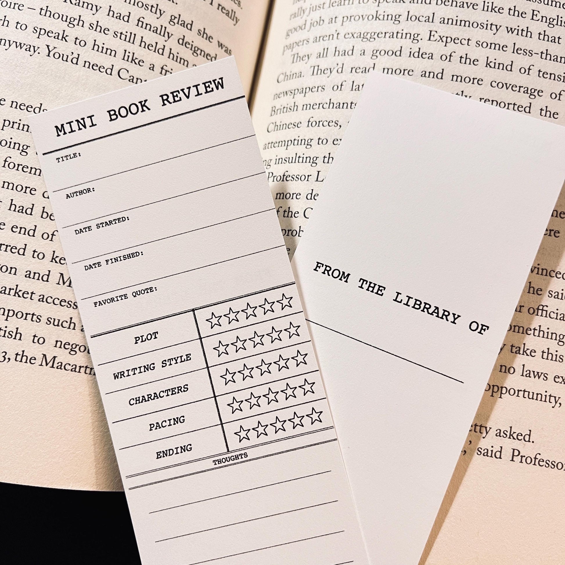 Book Lover Gift: 2026 Mini Reading Tracker Bookmark (Library Card Style) bookmark by Magic & Meaning