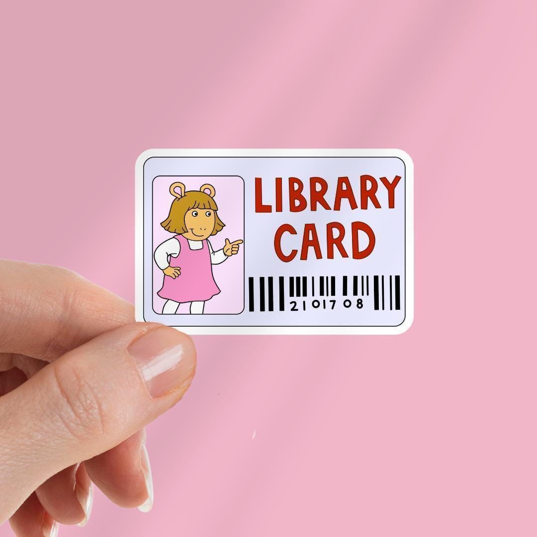 Library Card Vinyl Sticker: Book Lover Gift, Laptop Decal sticker by Magic & Meaning