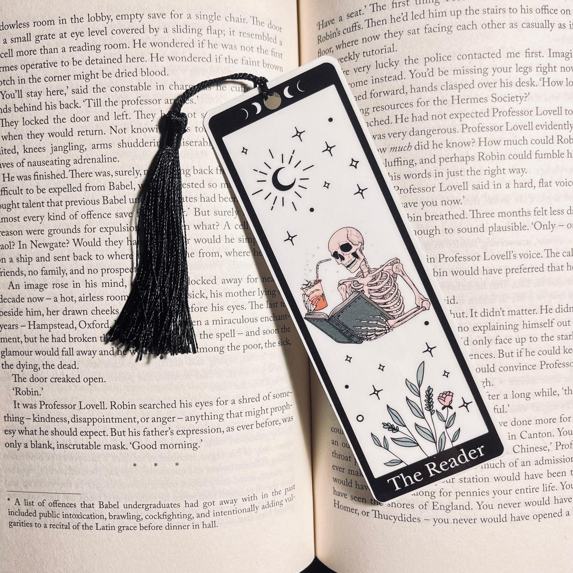 Skeleton Tarot Bookmark: Sarcastic Bookish Quote bookmark by Magic & Meaning