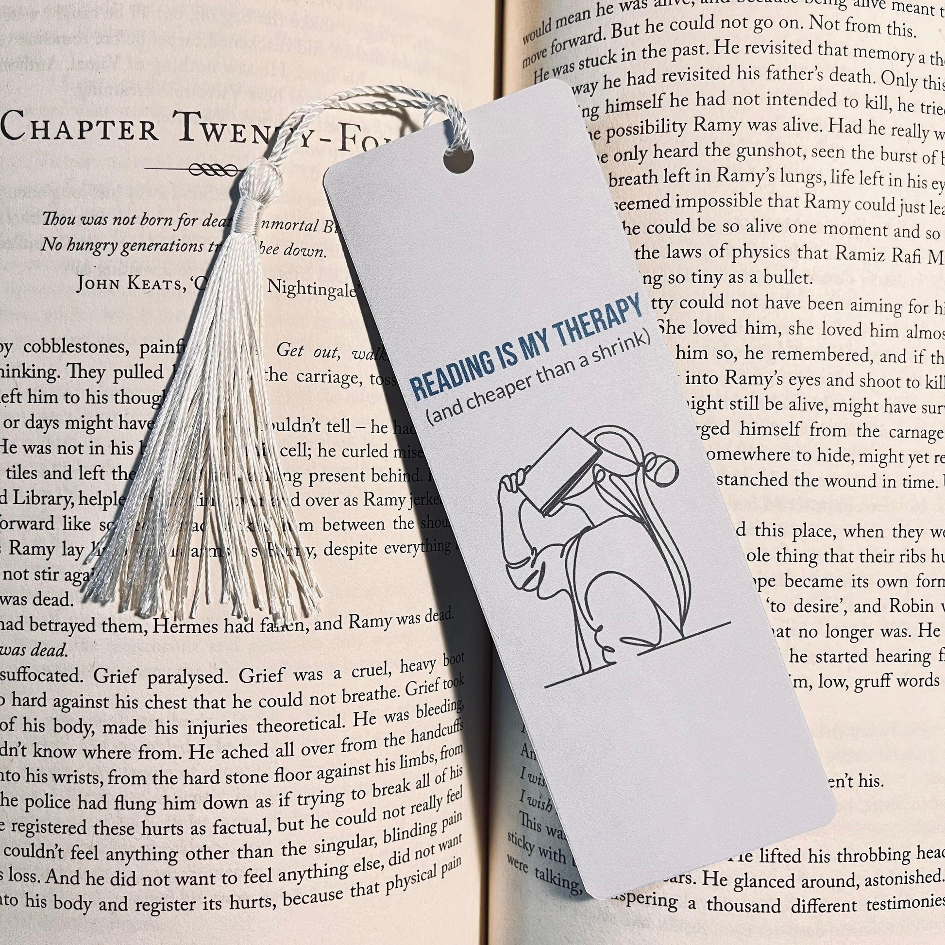 Minimalist Reading Bookmark: One Line Art, Handmade Laminated bookmark by Magic & Meaning