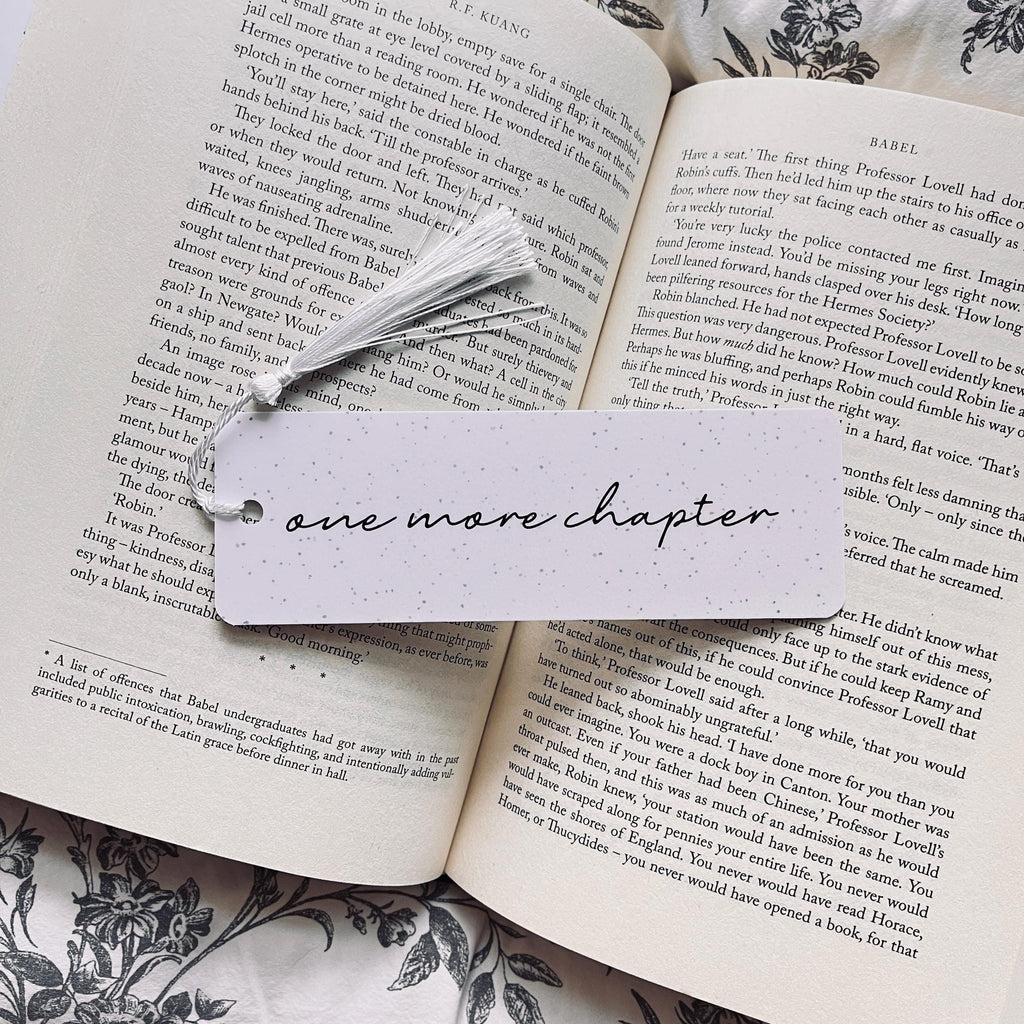 Funny Book Lover Bookmark - 'One More Chapter' Reading Humor bookmark by Magic & Meaning