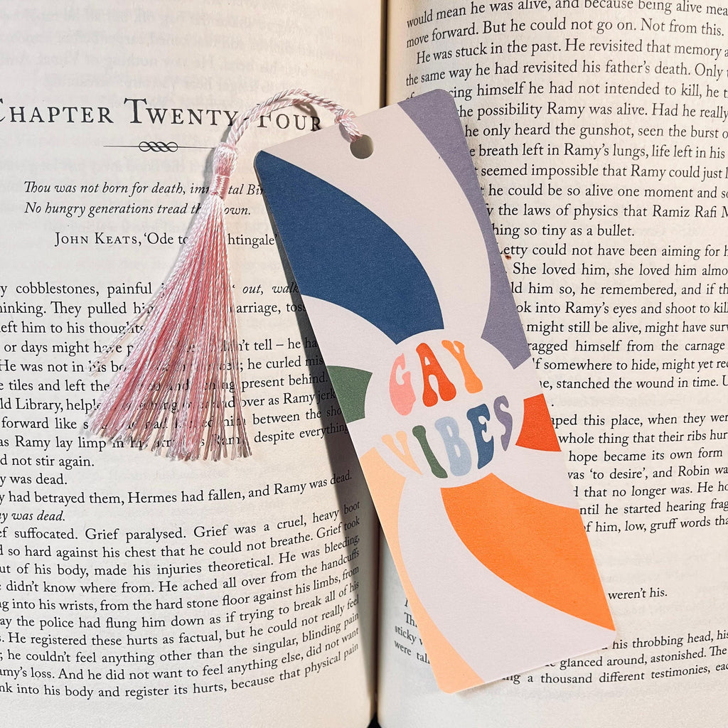 LGBTQIA+ Pride Bookmark, Gay Vibes, Colorful Tassel bookmark by Magic & Meaning