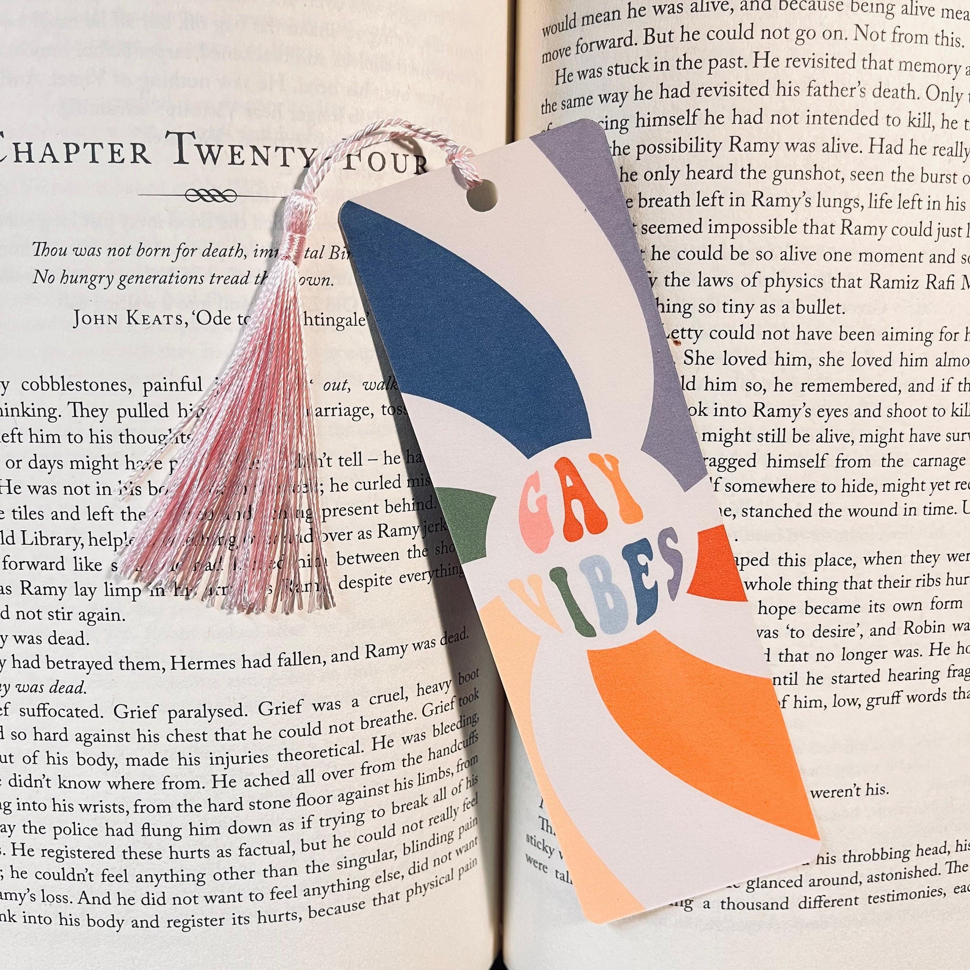 LGBTQIA+ Pride Bookmark, Gay Vibes, Colorful Tassel bookmark by Magic & Meaning