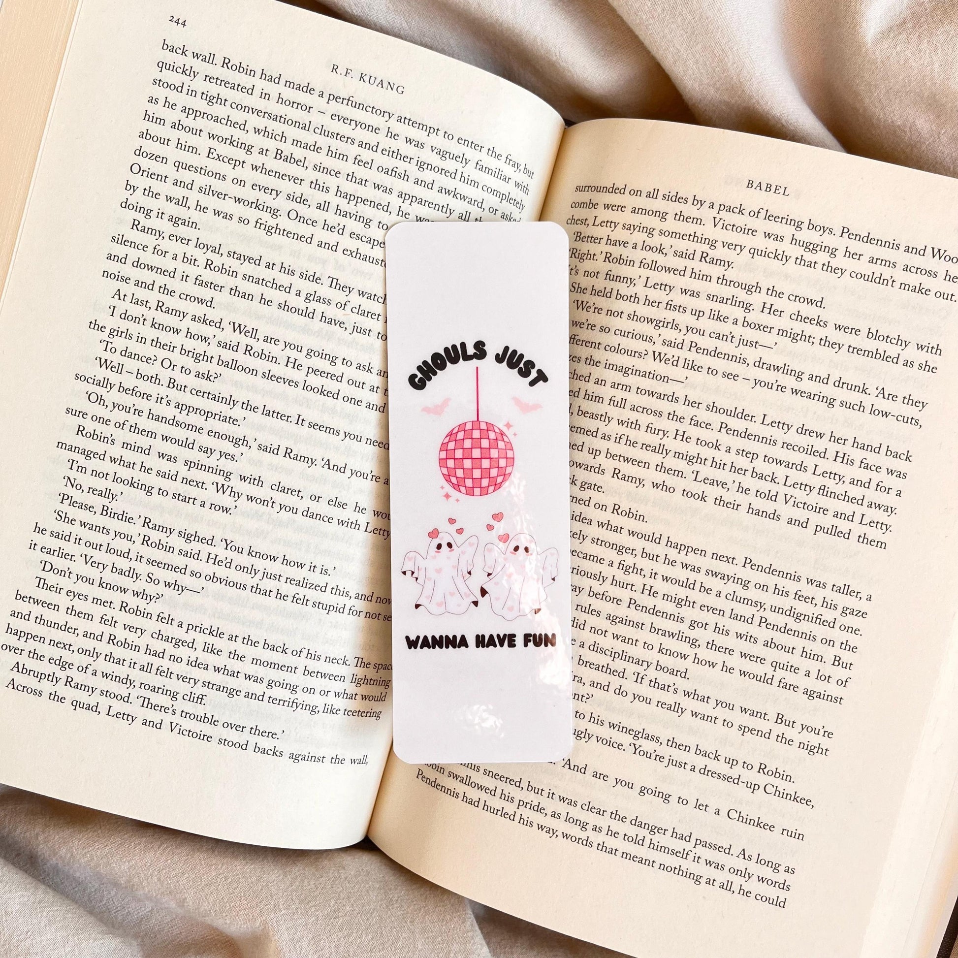 Funny Halloween Bookmark: Skeleton Design - Book Lover Gift Idea bookmark by Magic & Meaning