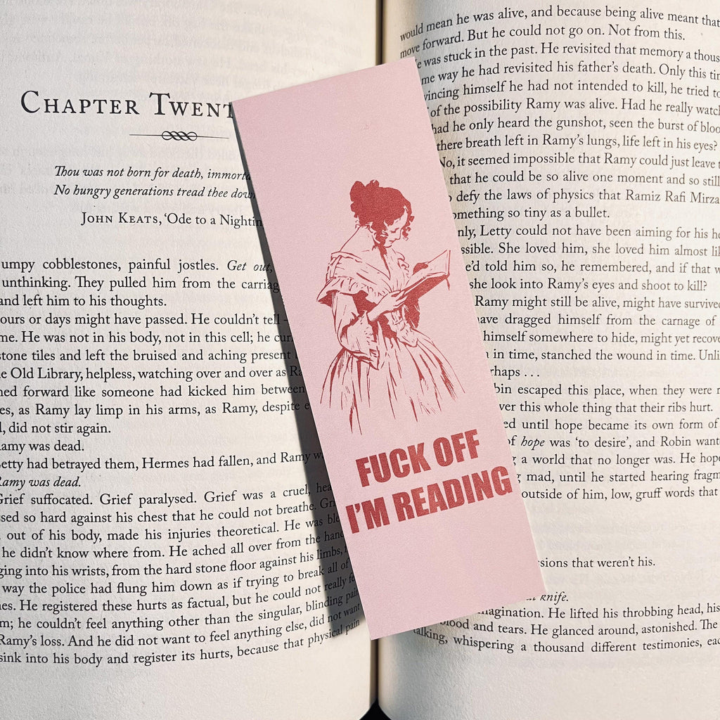 Funny Pink "F*ck Off I'm Reading" Bookmark with Tassel bookmark by Magic & Meaning