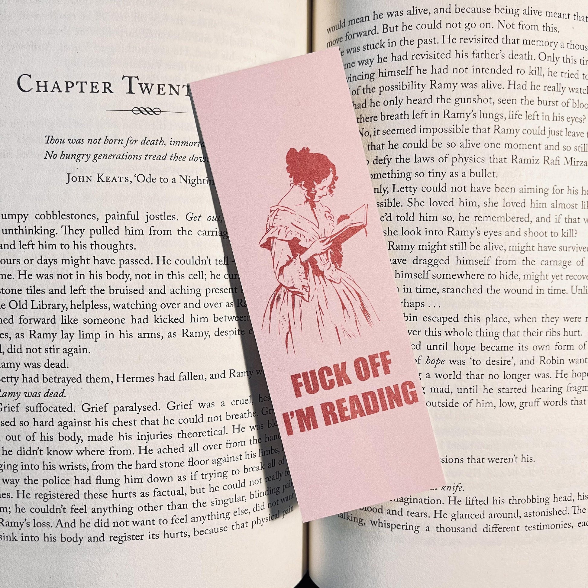 Funny Pink "F*ck Off I'm Reading" Bookmark with Tassel bookmark by Magic & Meaning