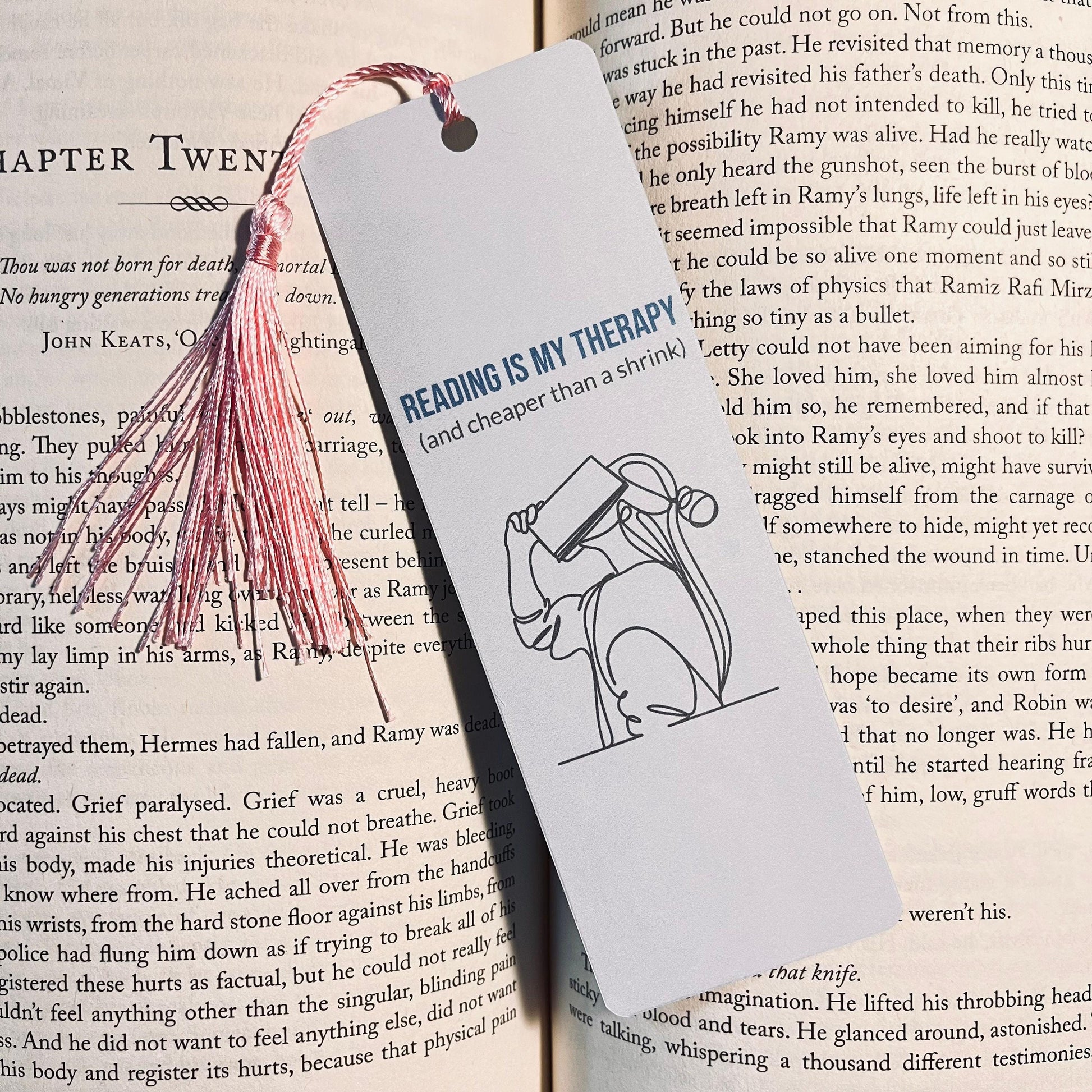 Minimalist Reading Bookmark: One Line Art, Handmade Laminated bookmark by Magic & Meaning