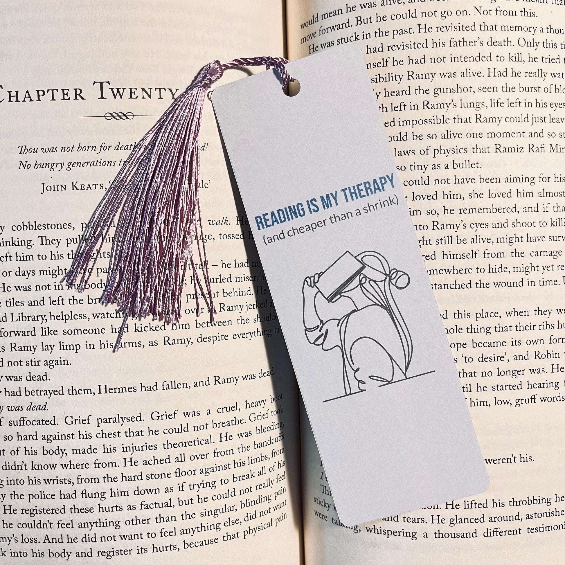 Minimalist Reading Bookmark: One Line Art, Handmade Laminated bookmark by Magic & Meaning