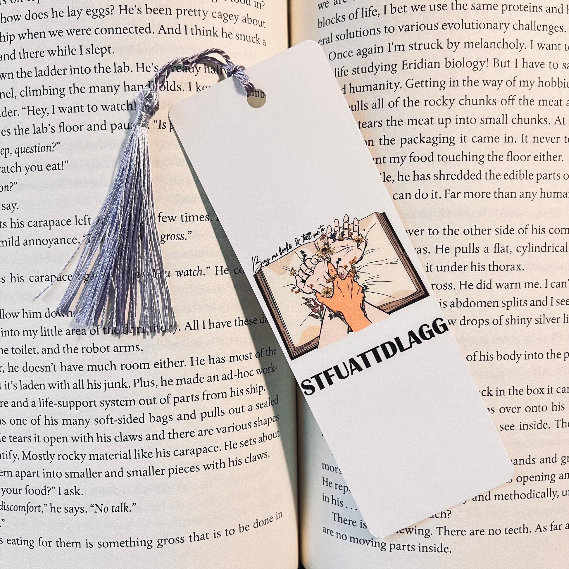 Sassy Reader Bookmark: Funny Bookish Gift (Laminated with Tassel) bookmark by Magic & Meaning