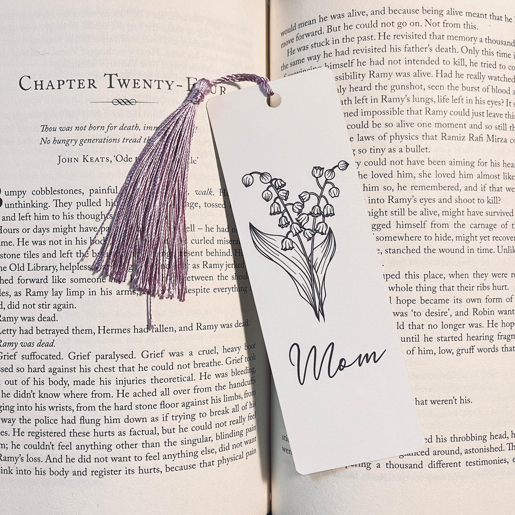 Personalized Bookmark: Birth Month Flower Design - Floral bookmark by Magic & Meaning