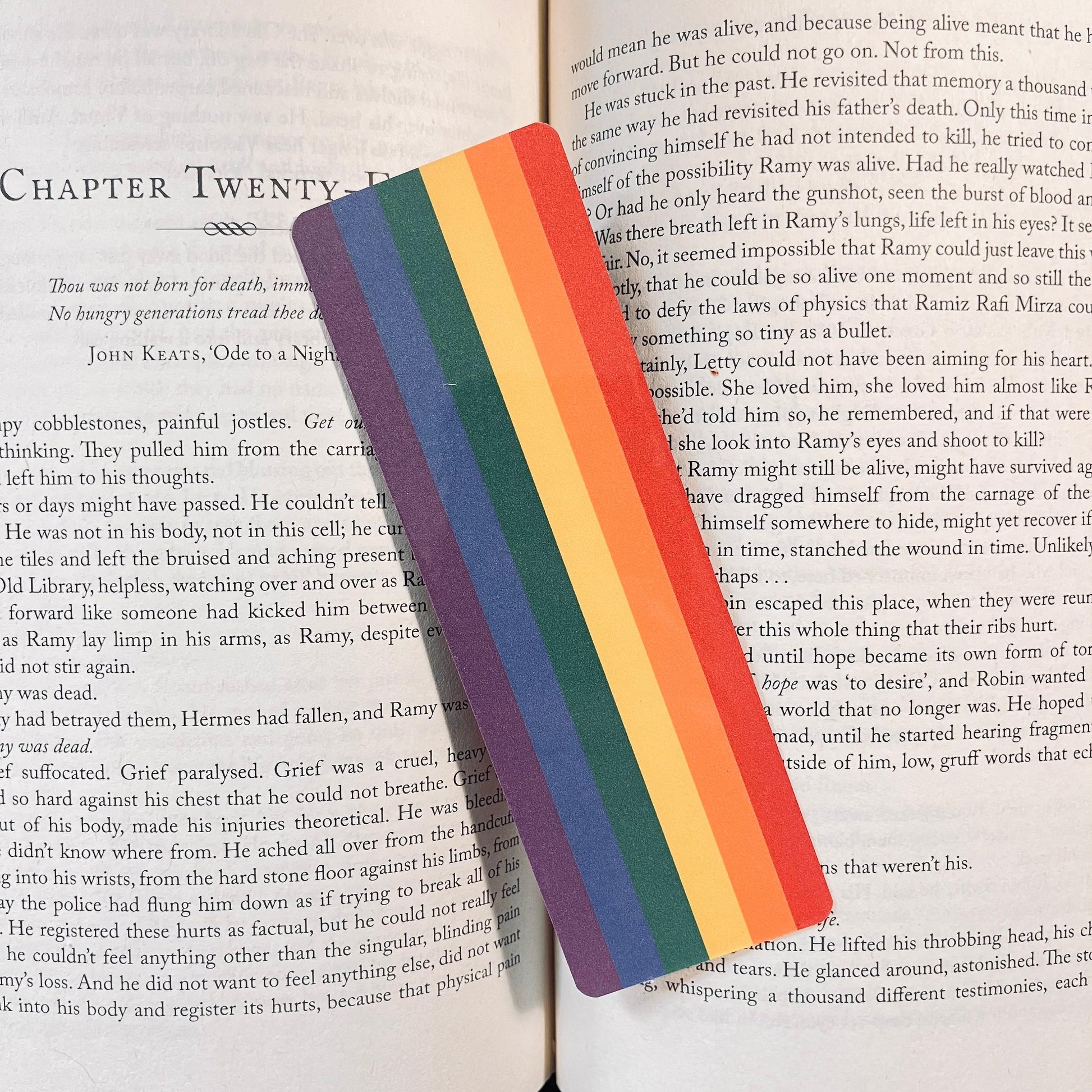 Pride Flag Bookmark: Bright LGBTQIA+ Colors - Durable Laminate bookmark by Magic & Meaning