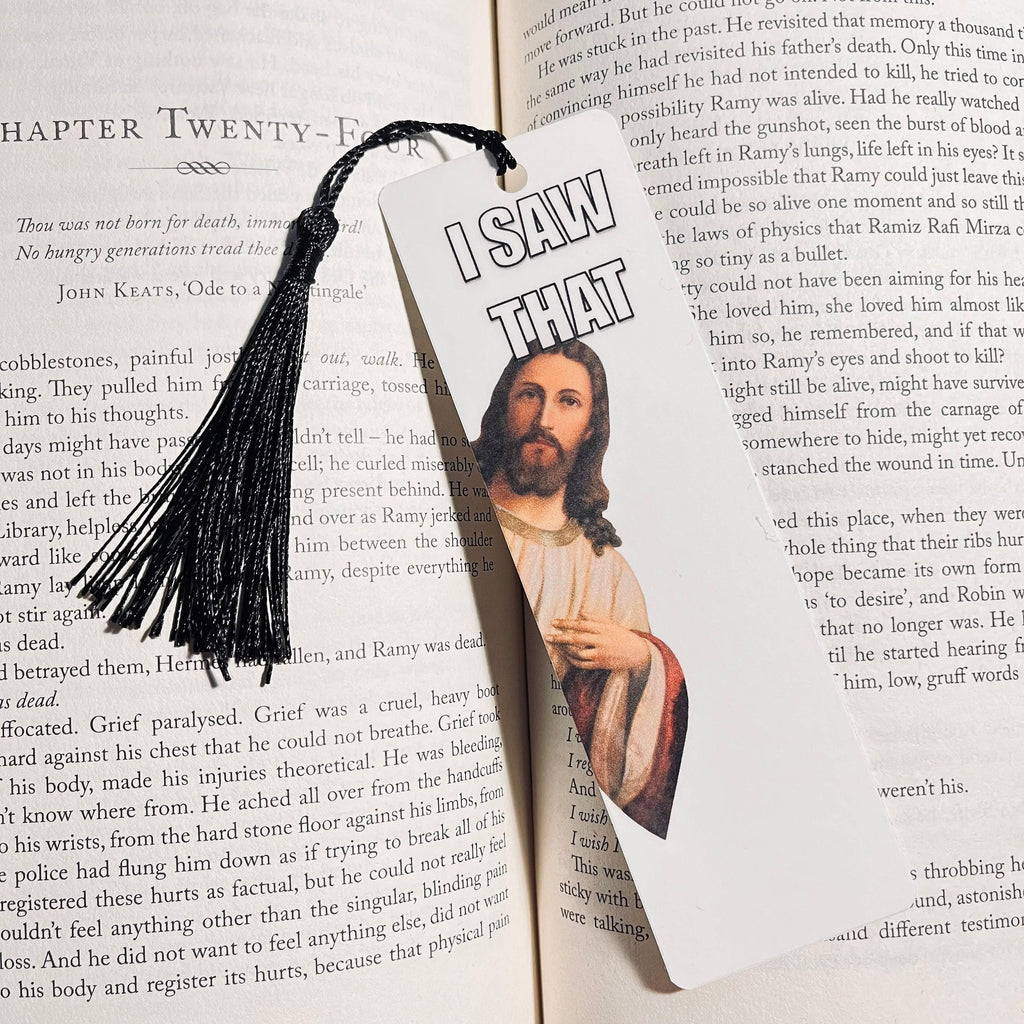 Christian Humor Bookmark: Peeking Jesus Design, 'I Saw That' bookmark by Magic & Meaning