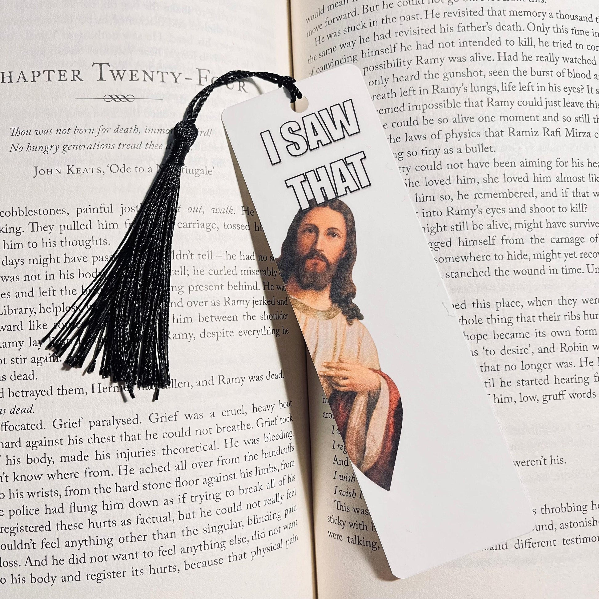 Christian Humor Bookmark: Peeking Jesus Design, 'I Saw That' bookmark by Magic & Meaning