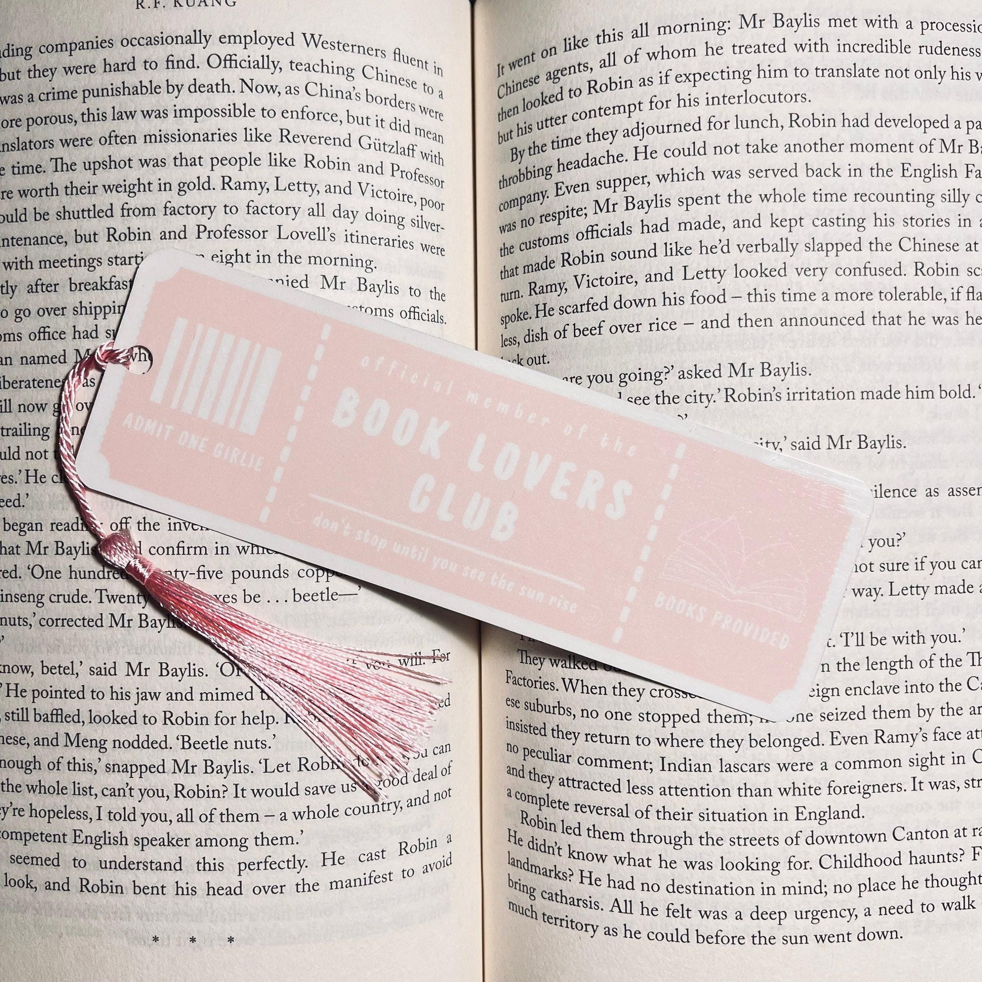 Book Lovers Ticket Bookmark: Laminated with Colorful Tassel bookmark by Magic & Meaning