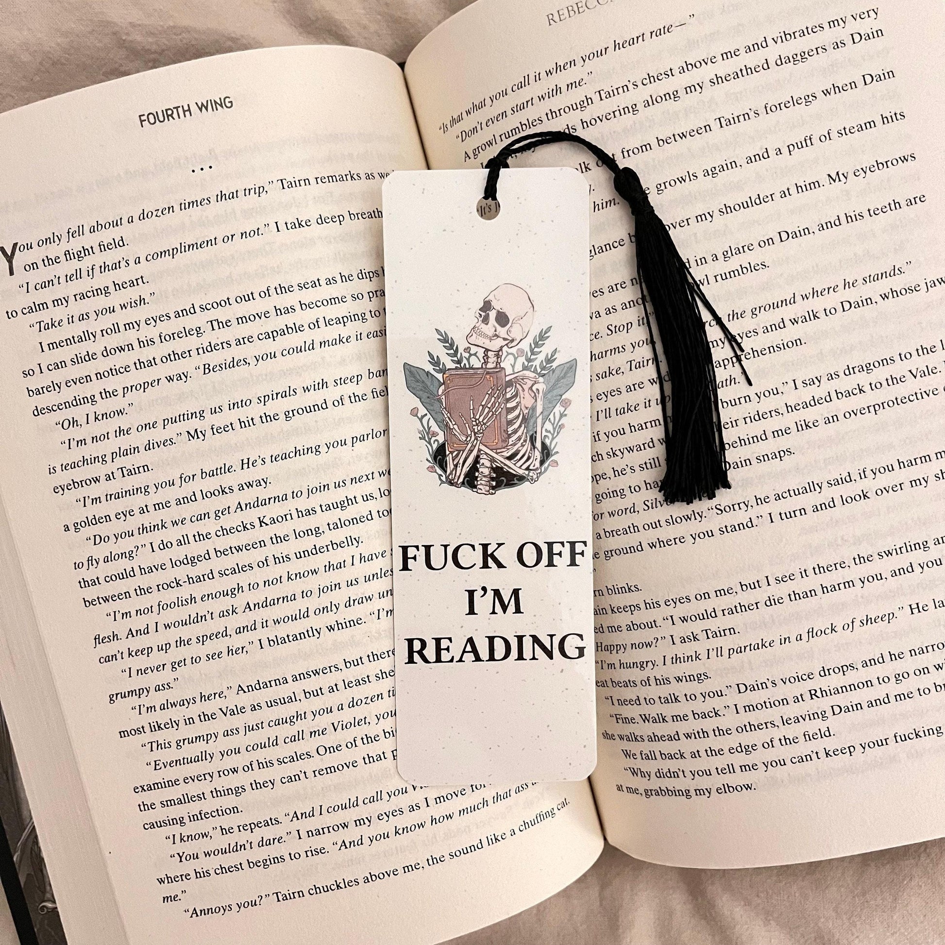 Book Lover Gift Skeleton Bookmark, Funny Cute Design (Laminated) bookmark by Magic & Meaning