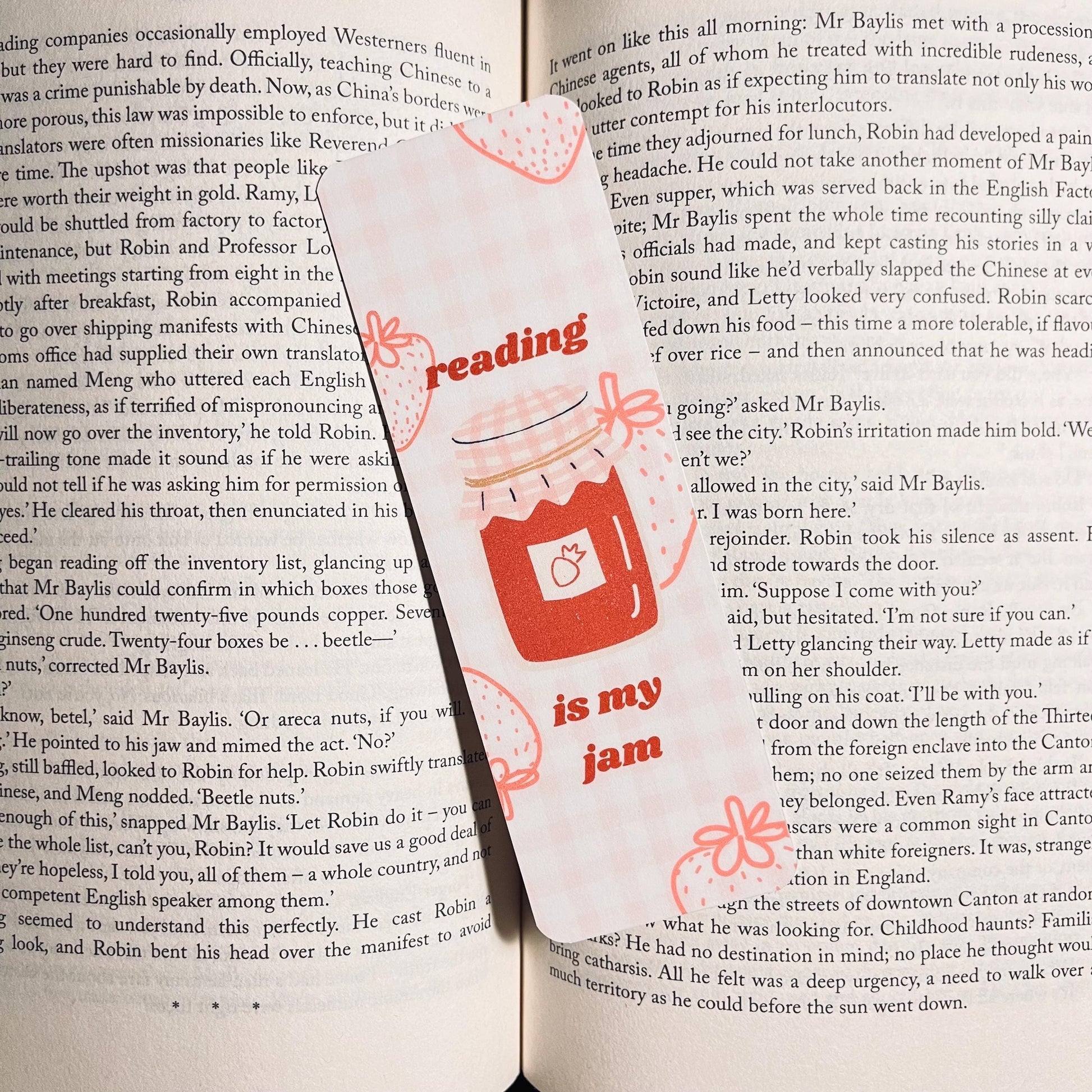 Reading Is My Jam Bookmark | Strawberry Book, Gift for Book Lover bookmark by Magic & Meaning