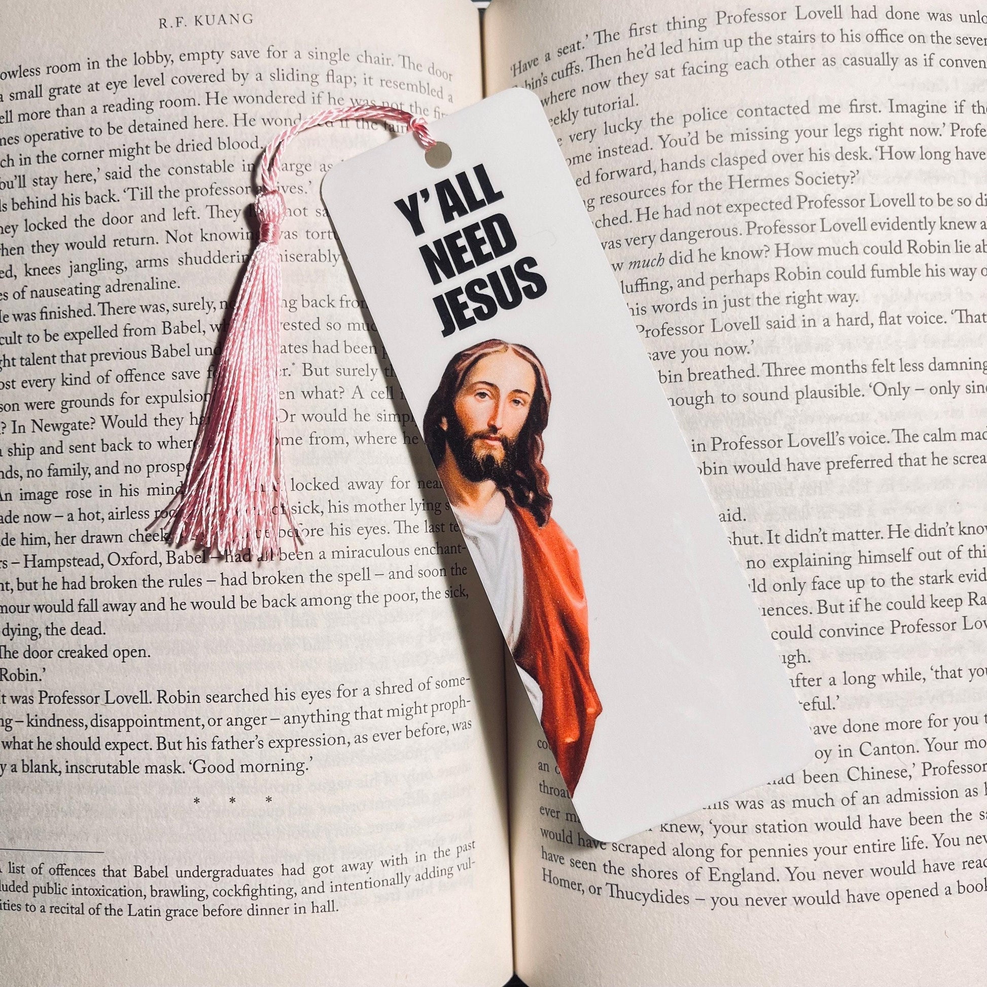 Y'all Need Jesus Bookmark: Funny Reading Humor (Durable Cardstock) bookmark by Magic & Meaning