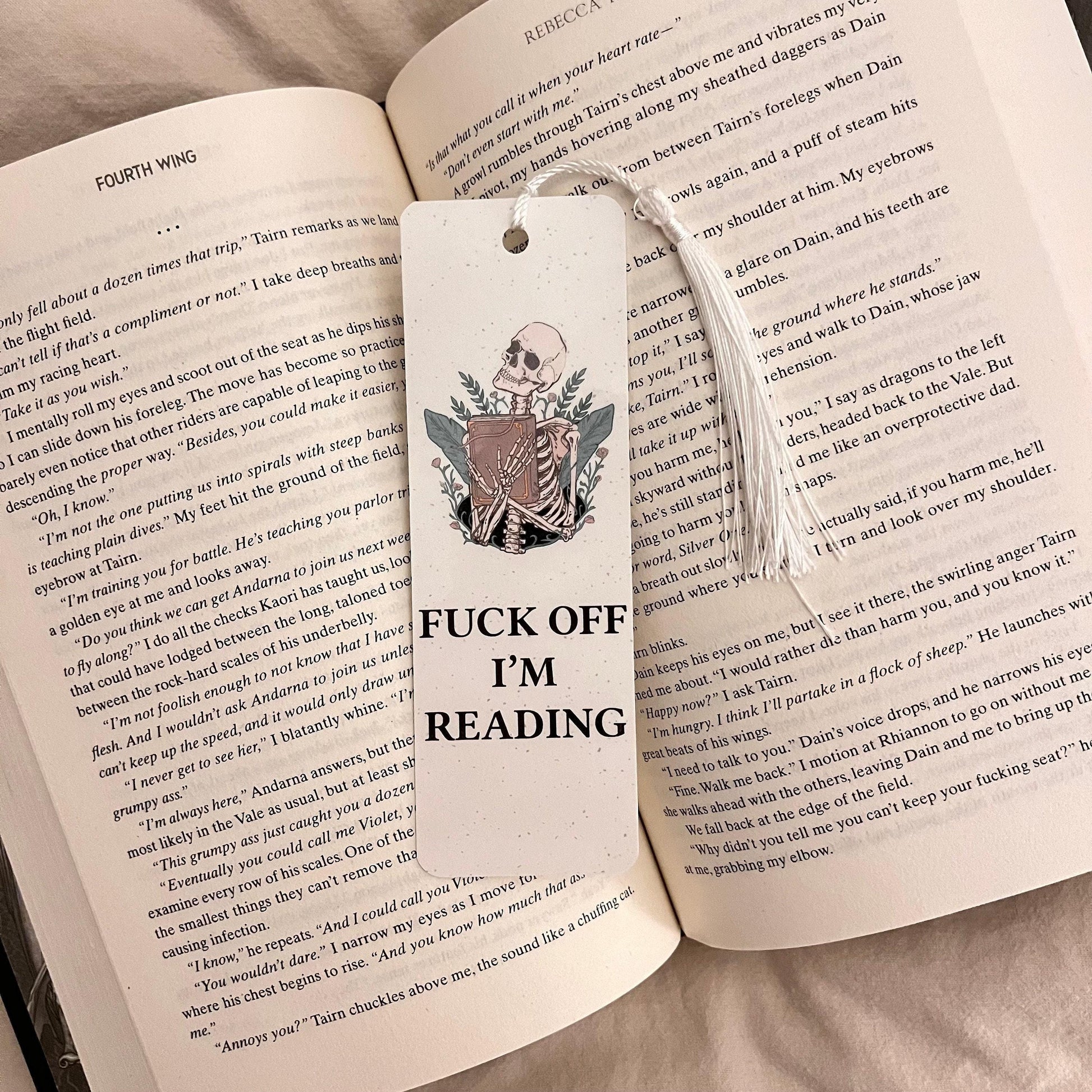Book Lover Gift Skeleton Bookmark, Funny Cute Design (Laminated) bookmark by Magic & Meaning