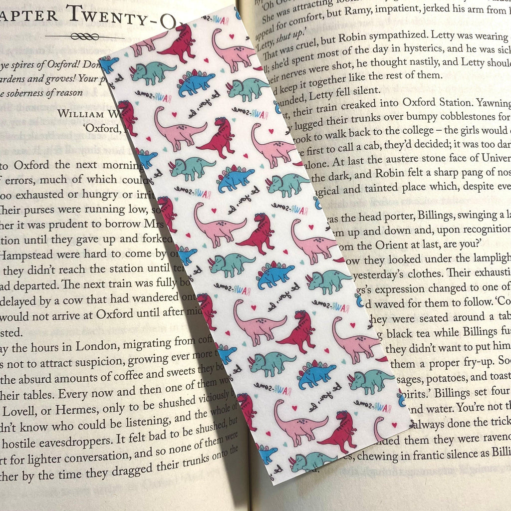 Dinosaur Bookmark - Laminated, Fun and Kid-Friendly bookmark by Magic & Meaning