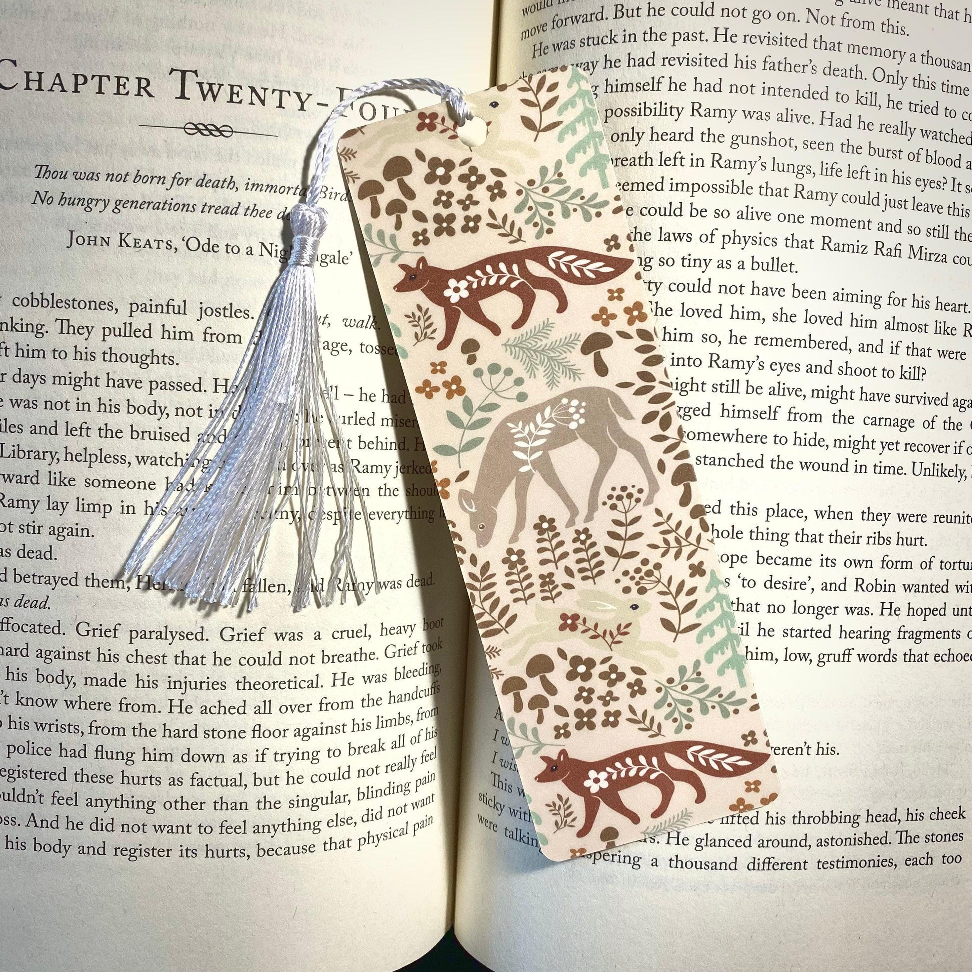 Fox and Deer Bookmark - Handmade Laminated Animal Design bookmark by Magic & Meaning