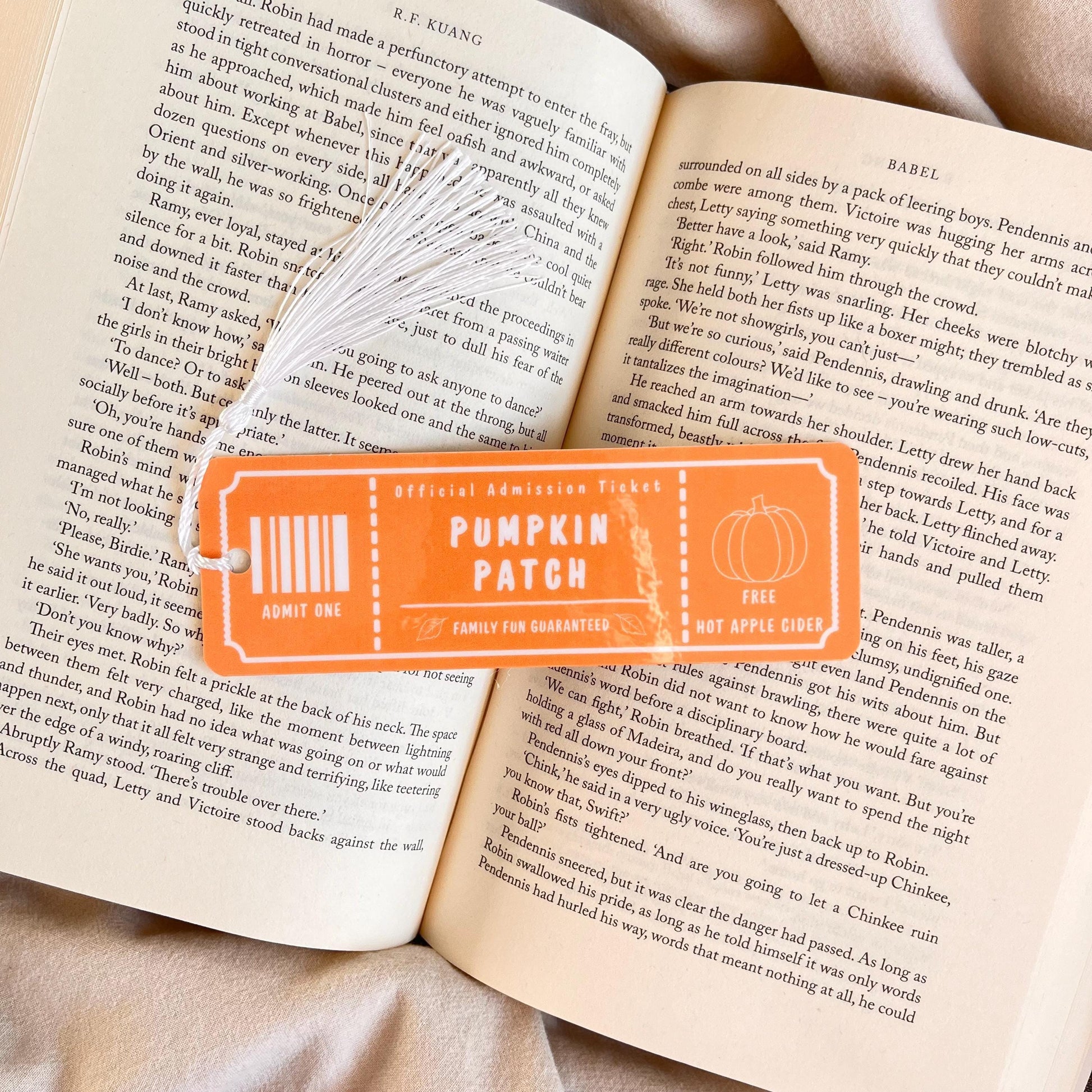 Pumpkin Patch Ticket Bookmark, Halloween Book Lover Gift (Fall Reading) bookmark by Magic & Meaning