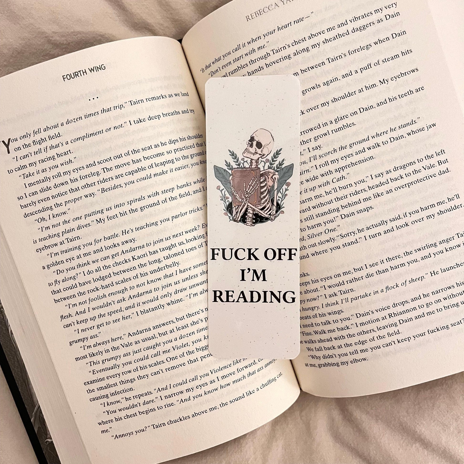 Book Lover Gift Skeleton Bookmark, Funny Cute Design (Laminated) bookmark by Magic & Meaning