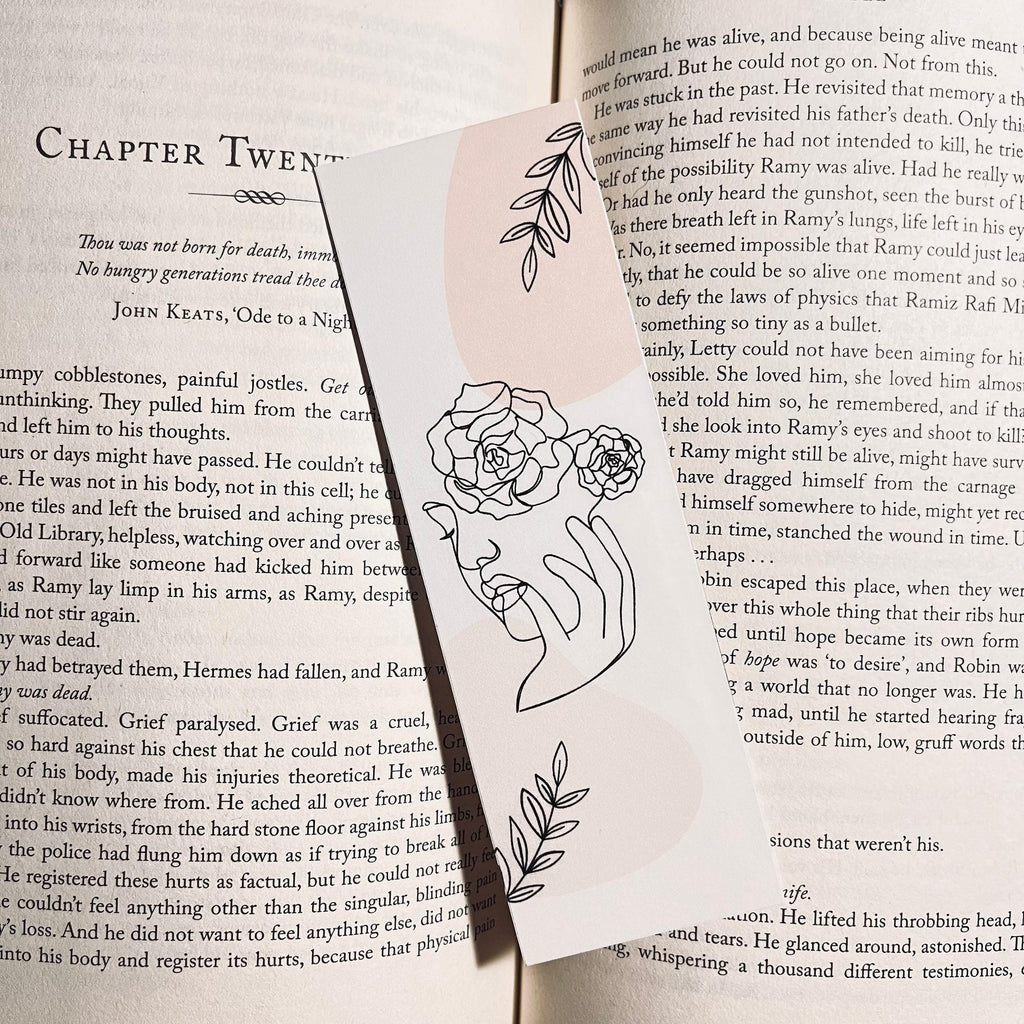 Floral One Line Art Bookmark, Elegant Design bookmark by Magic & Meaning