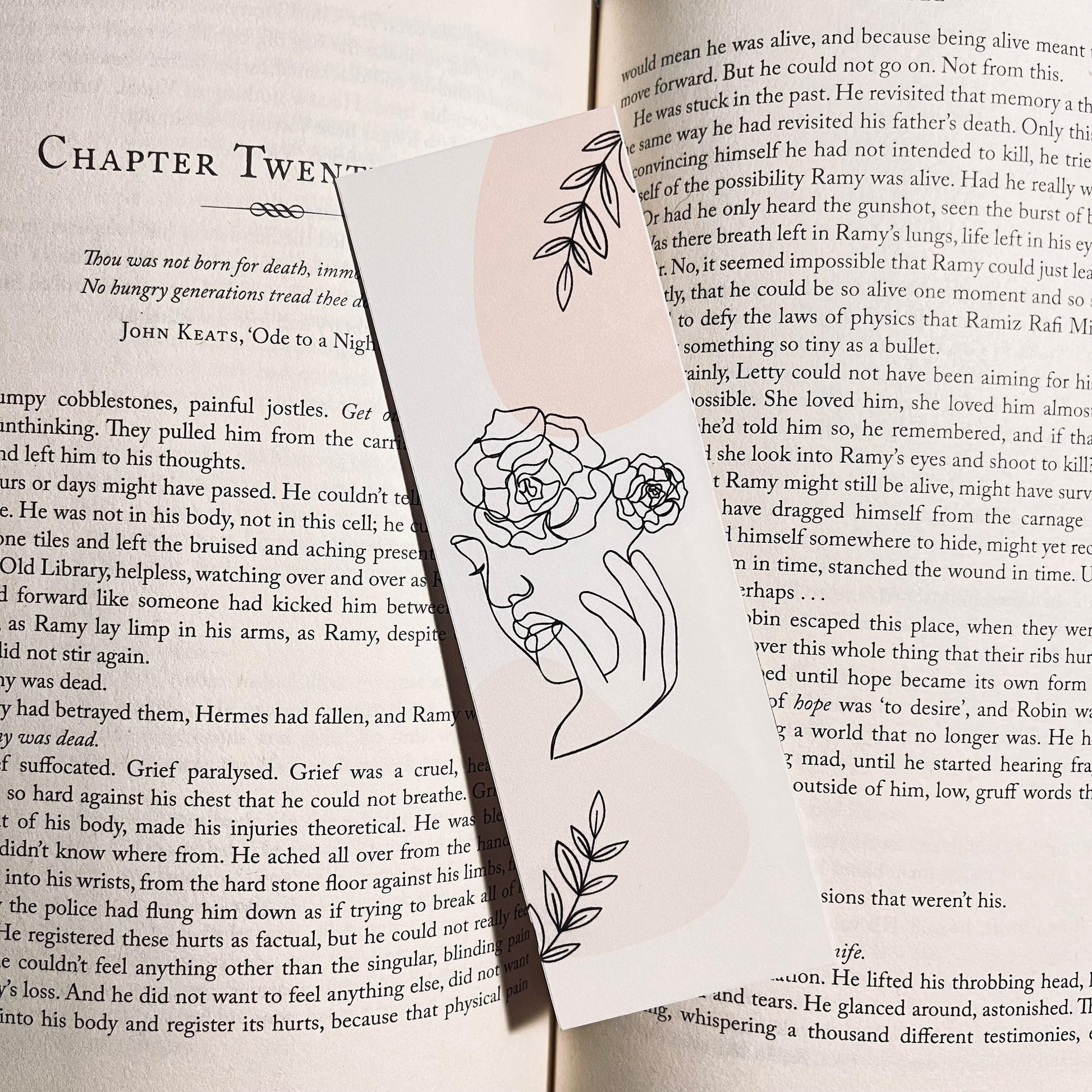 Floral One Line Art Bookmark, Elegant Design bookmark by Magic & Meaning