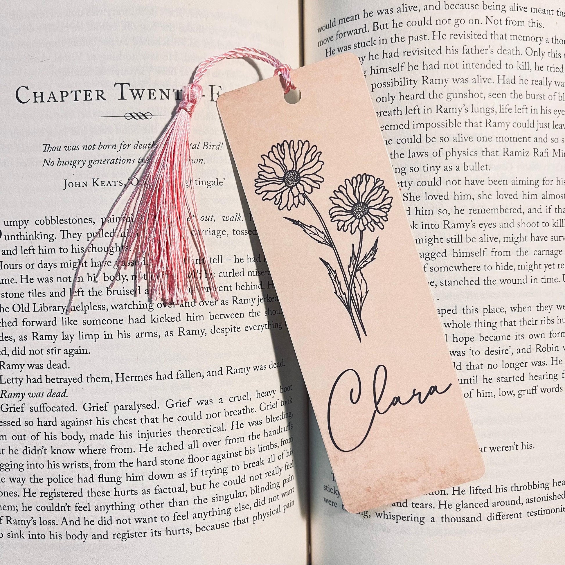 Floral Bookmark: Birth Flower Design - Personalized, Vintage Style bookmark by Magic & Meaning