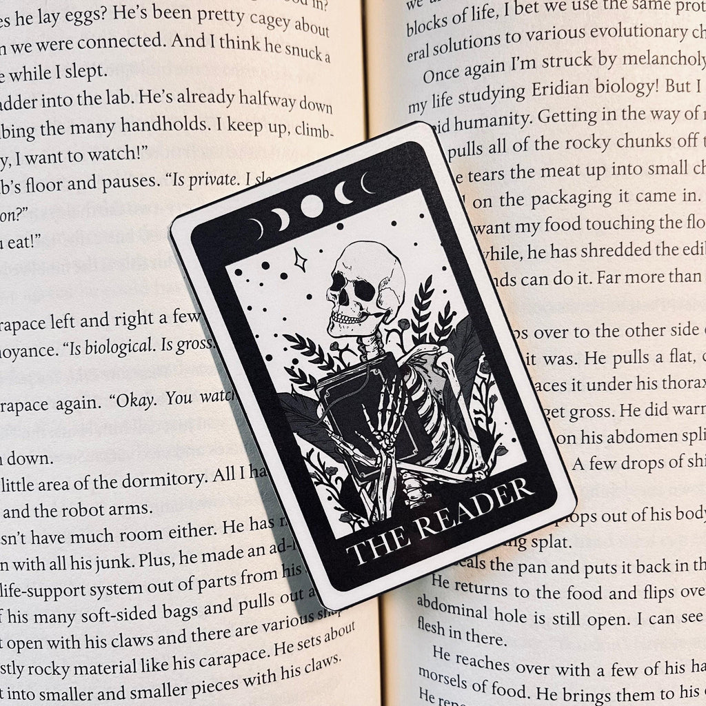 Skeleton Tarot Bookmark - Laminated Cardstock, Personalized Tassel bookmark by Magic & Meaning