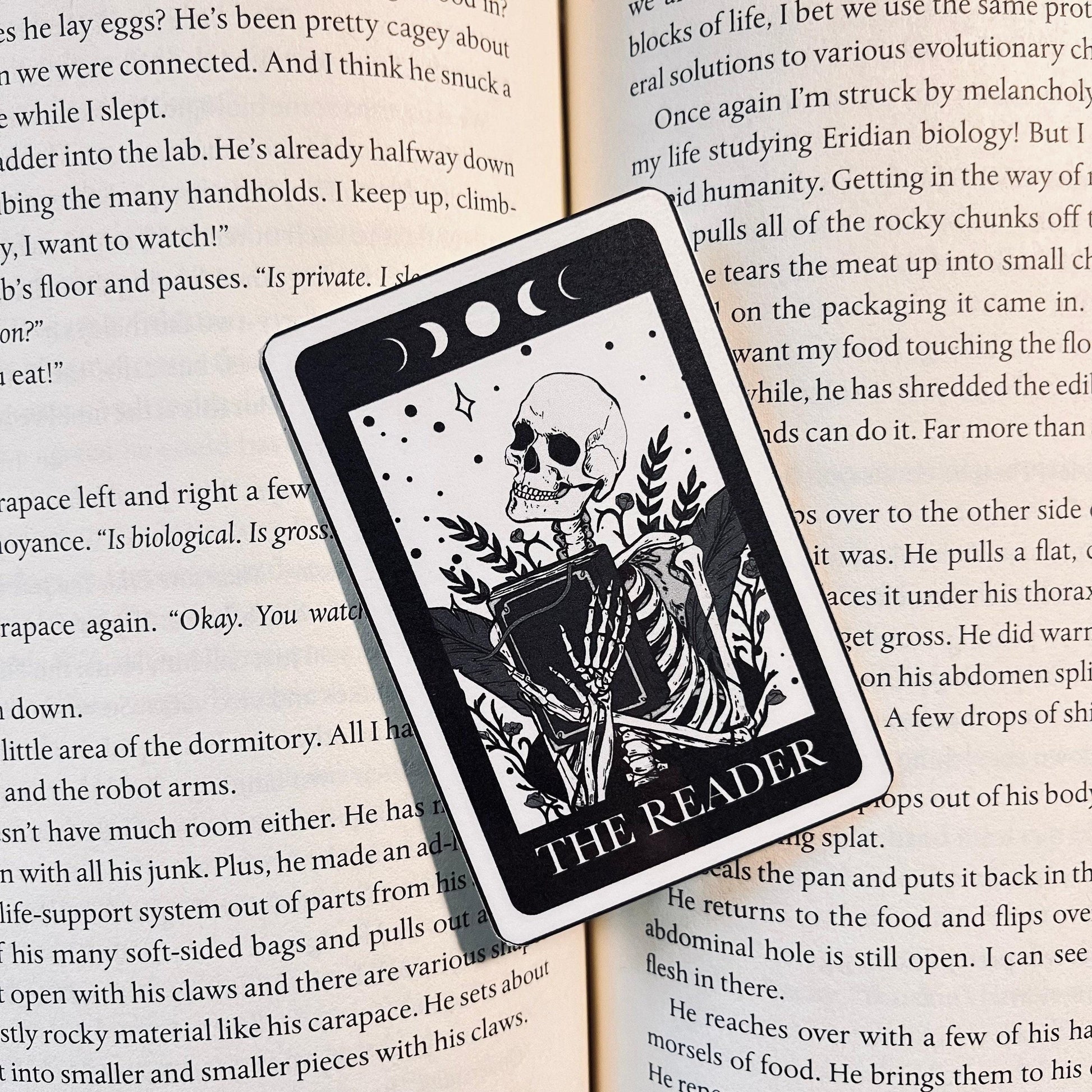 Skeleton Tarot Bookmark - Laminated Cardstock, Personalized Tassel bookmark by Magic & Meaning
