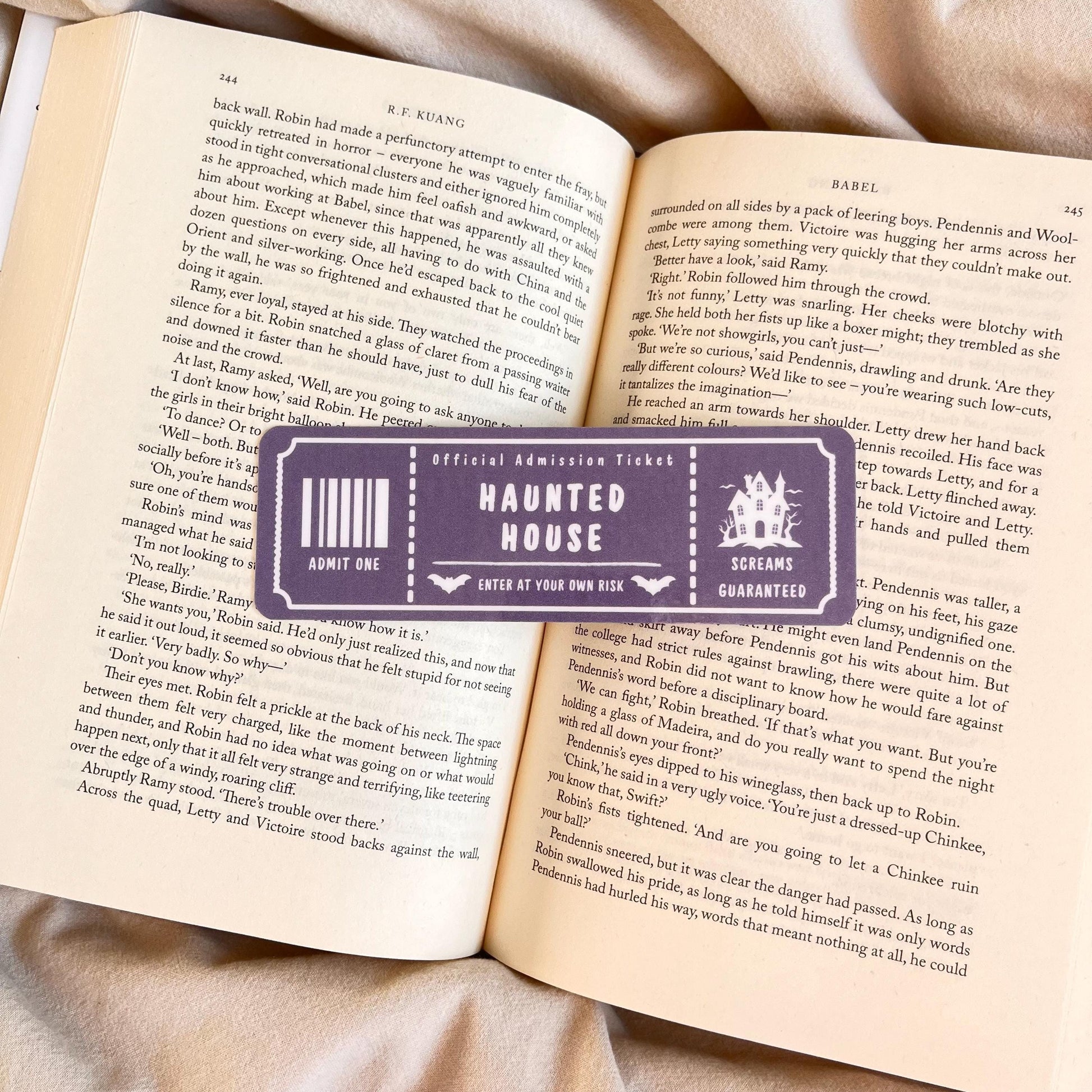 Haunted House Ticket Bookmark: Spooky Halloween bookmark by Magic & Meaning