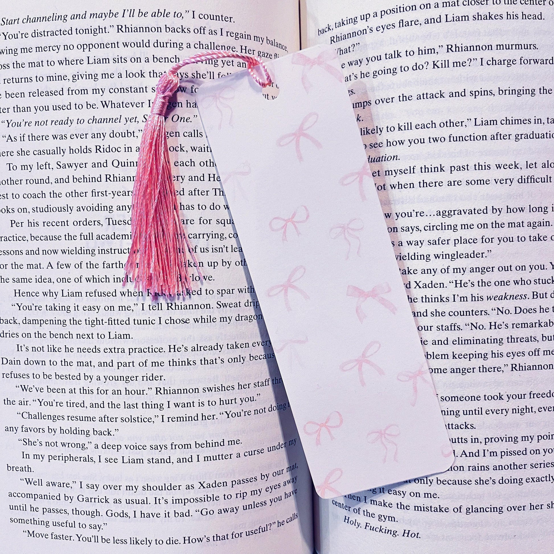Pink Bow Bookmark - Cute Girly Ribbon for Book Lovers bookmark by Magic & Meaning