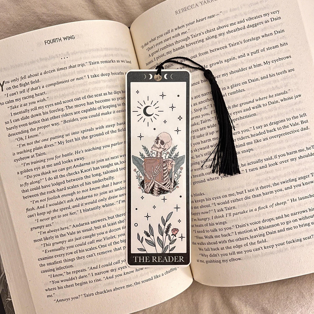 Tarot Card Bookmark: Skeleton Design, Funny Literary Gift (Handmade) bookmark by Magic & Meaning