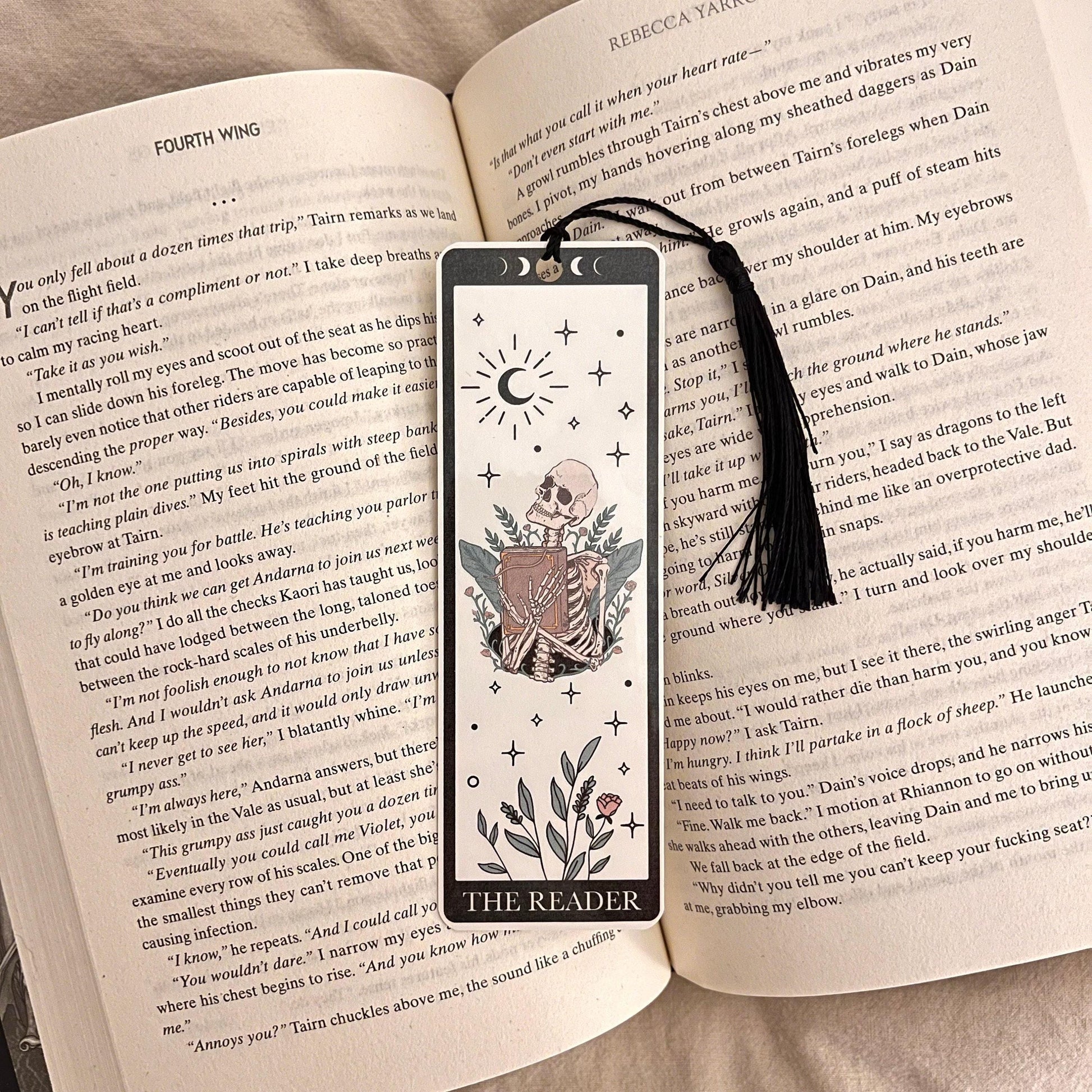 Tarot Card Bookmark: Skeleton Design, Funny Literary Gift (Handmade) bookmark by Magic & Meaning