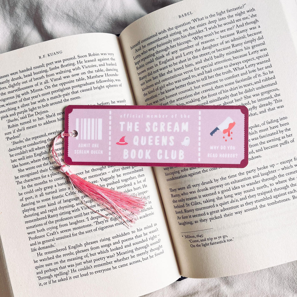 Book Club Bookmark: Scream Queens Design - Funny Literary Gift bookmark by Magic & Meaning