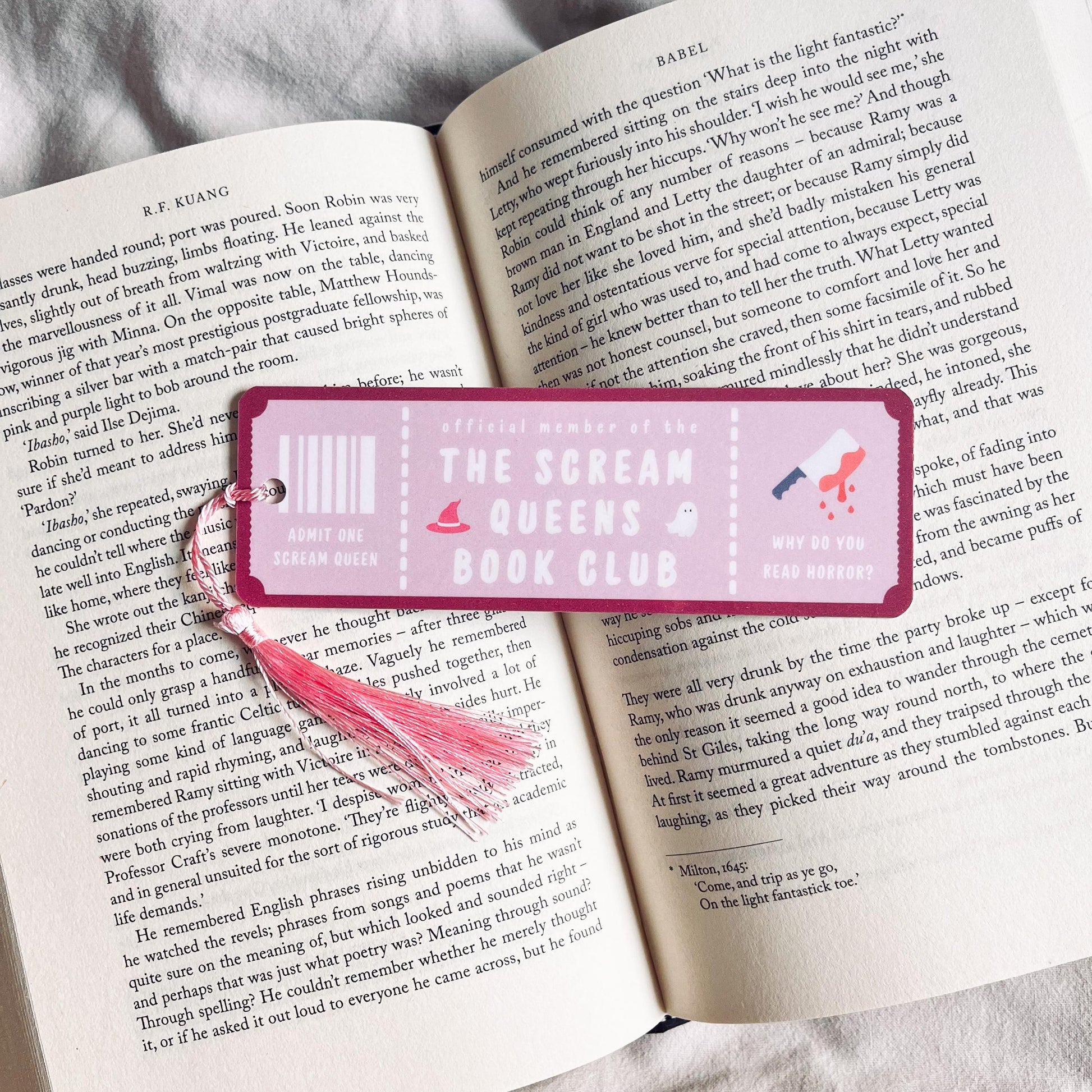 Book Club Bookmark: Scream Queens Design - Funny Literary Gift bookmark by Magic & Meaning