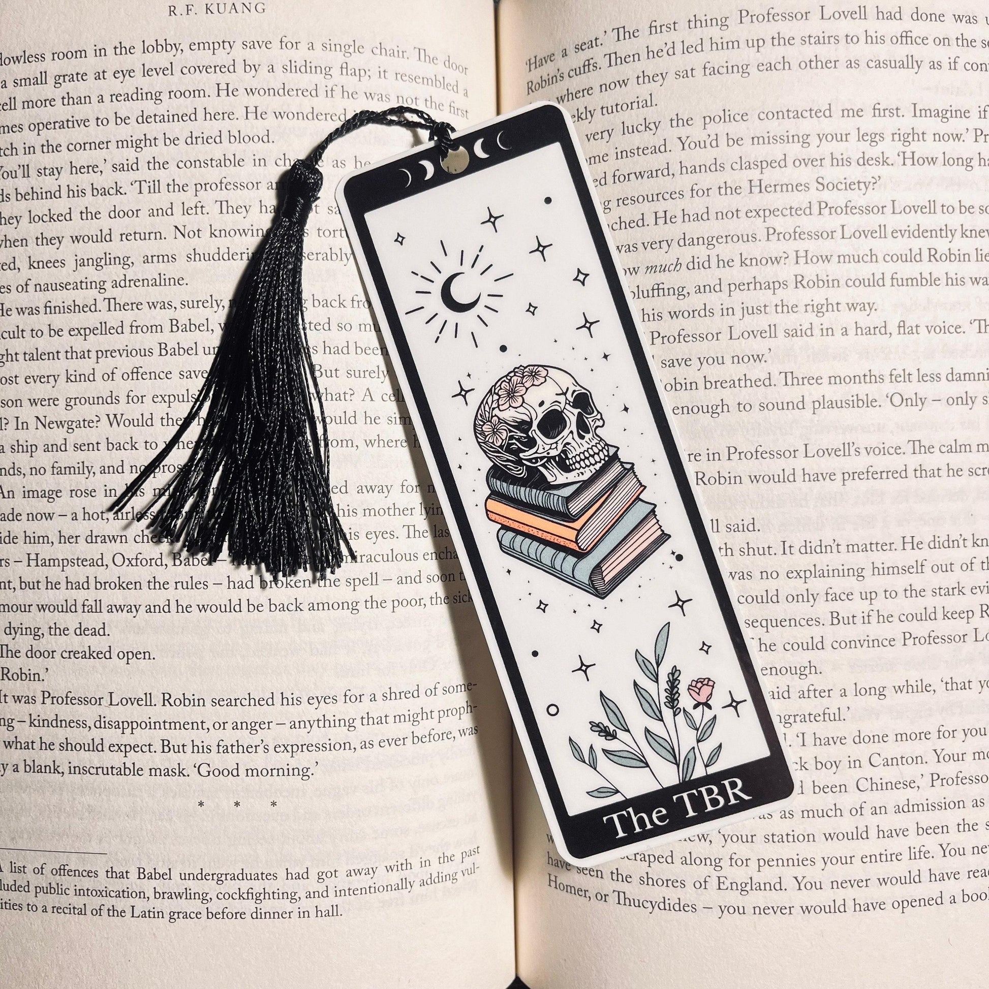 Skeleton Tarot Bookmark, Colorful Tassel bookmark by Magic & Meaning
