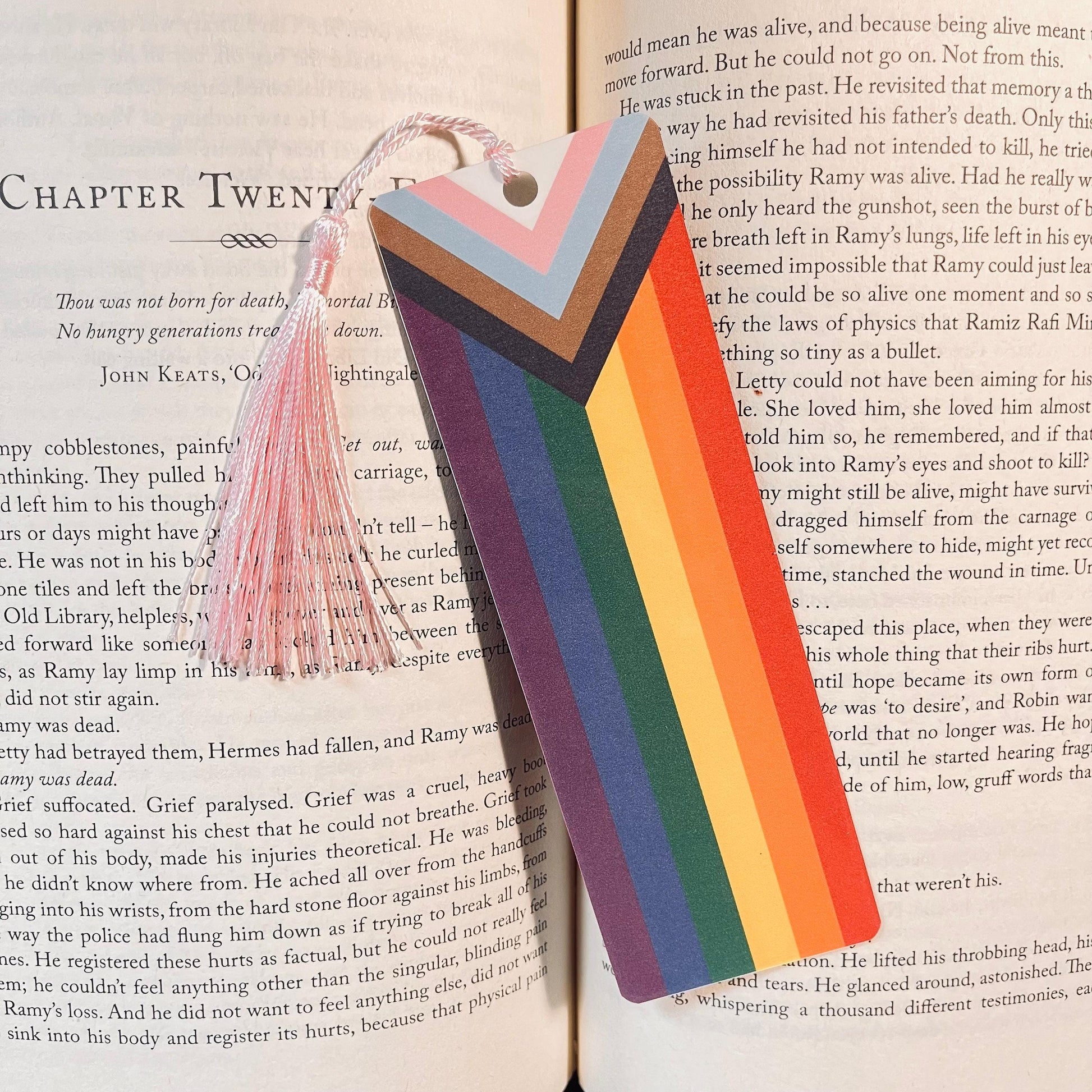 Progress Pride Flag Bookmark: Cute Laminated Reader Gift (Durable Cardstock) bookmark by Magic & Meaning