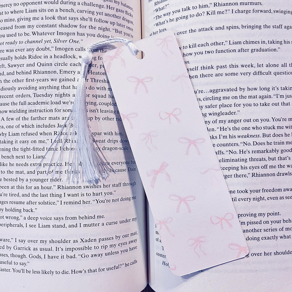 Pink Bow Bookmark - Cute Girly Ribbon for Book Lovers bookmark by Magic & Meaning