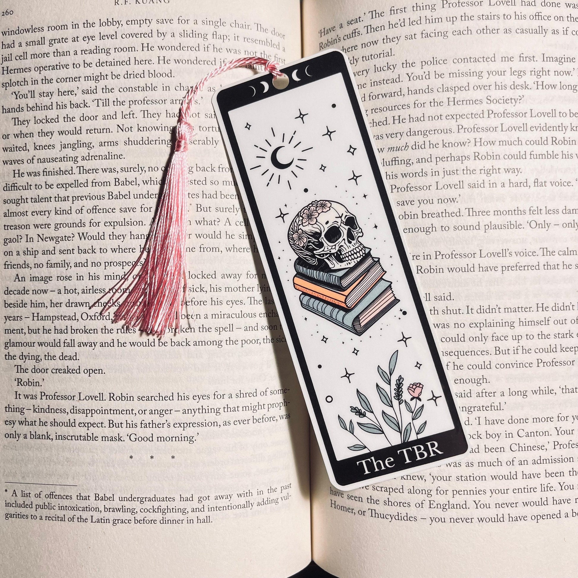 Skeleton Tarot Bookmark, Colorful Tassel bookmark by Magic & Meaning