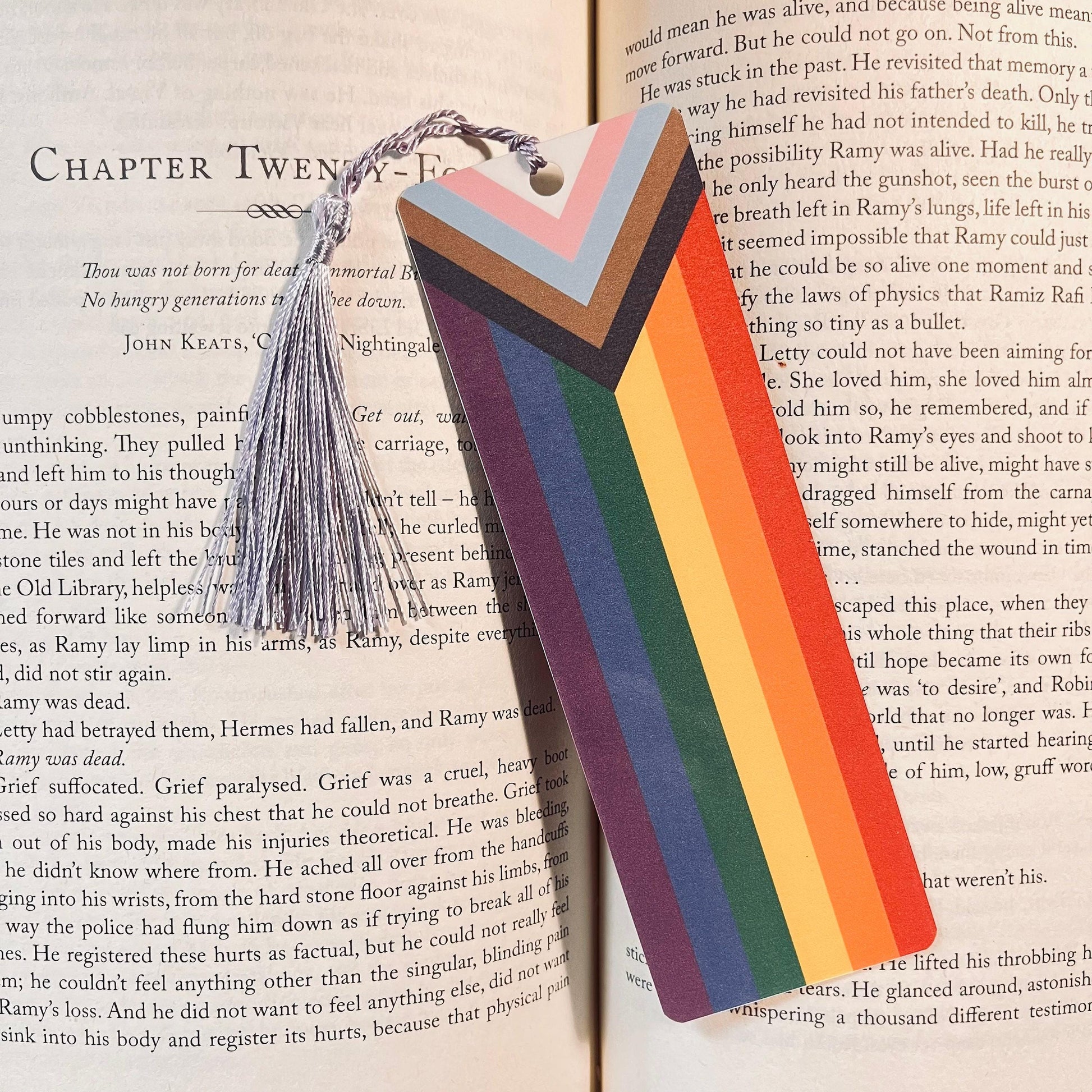 Progress Pride Flag Bookmark: Cute Laminated Reader Gift (Durable Cardstock) bookmark by Magic & Meaning