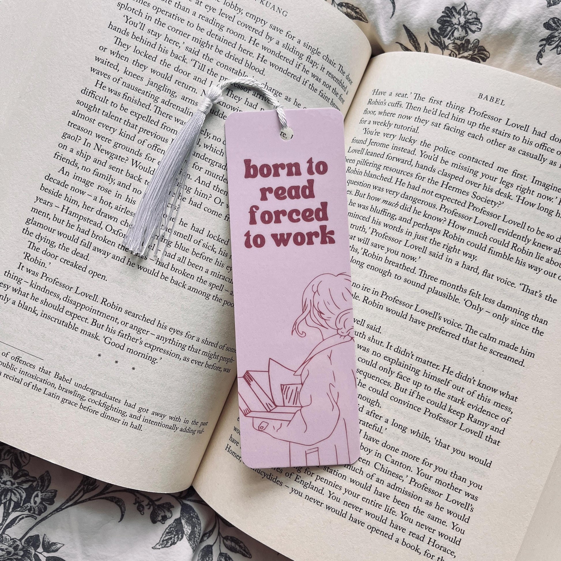 Born To Read Bookmark: Pink Handmade with Tassel bookmark by Magic & Meaning