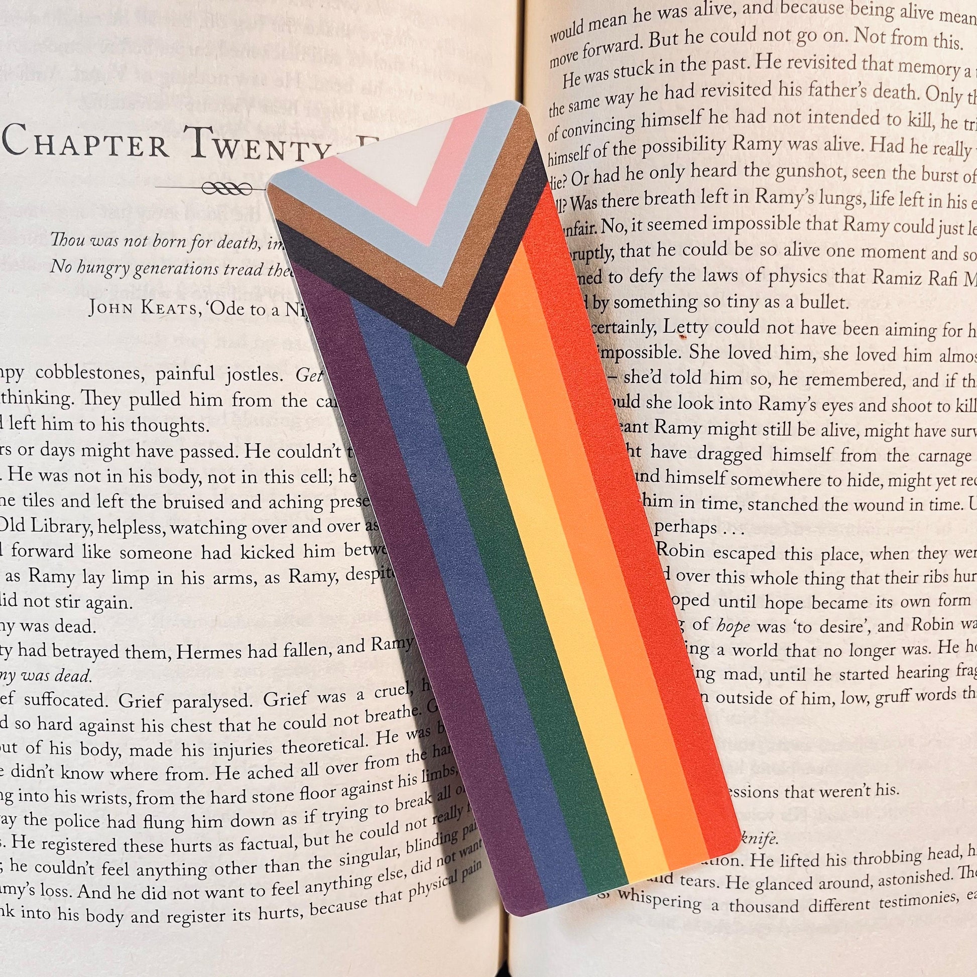 Progress Pride Flag Bookmark: Cute Laminated Reader Gift (Durable Cardstock) bookmark by Magic & Meaning