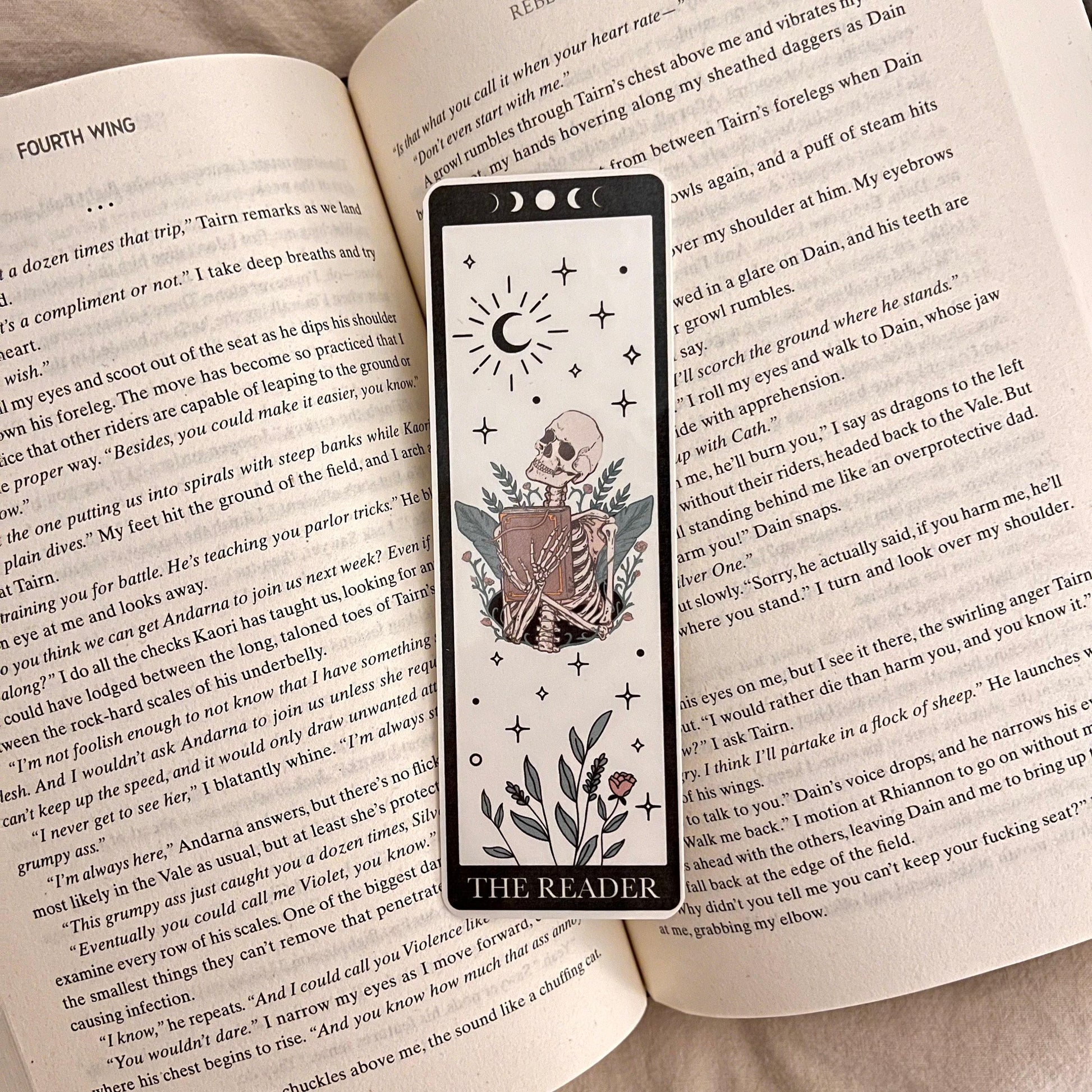 Tarot Card Bookmark: Skeleton Design, Funny Literary Gift (Handmade) bookmark by Magic & Meaning